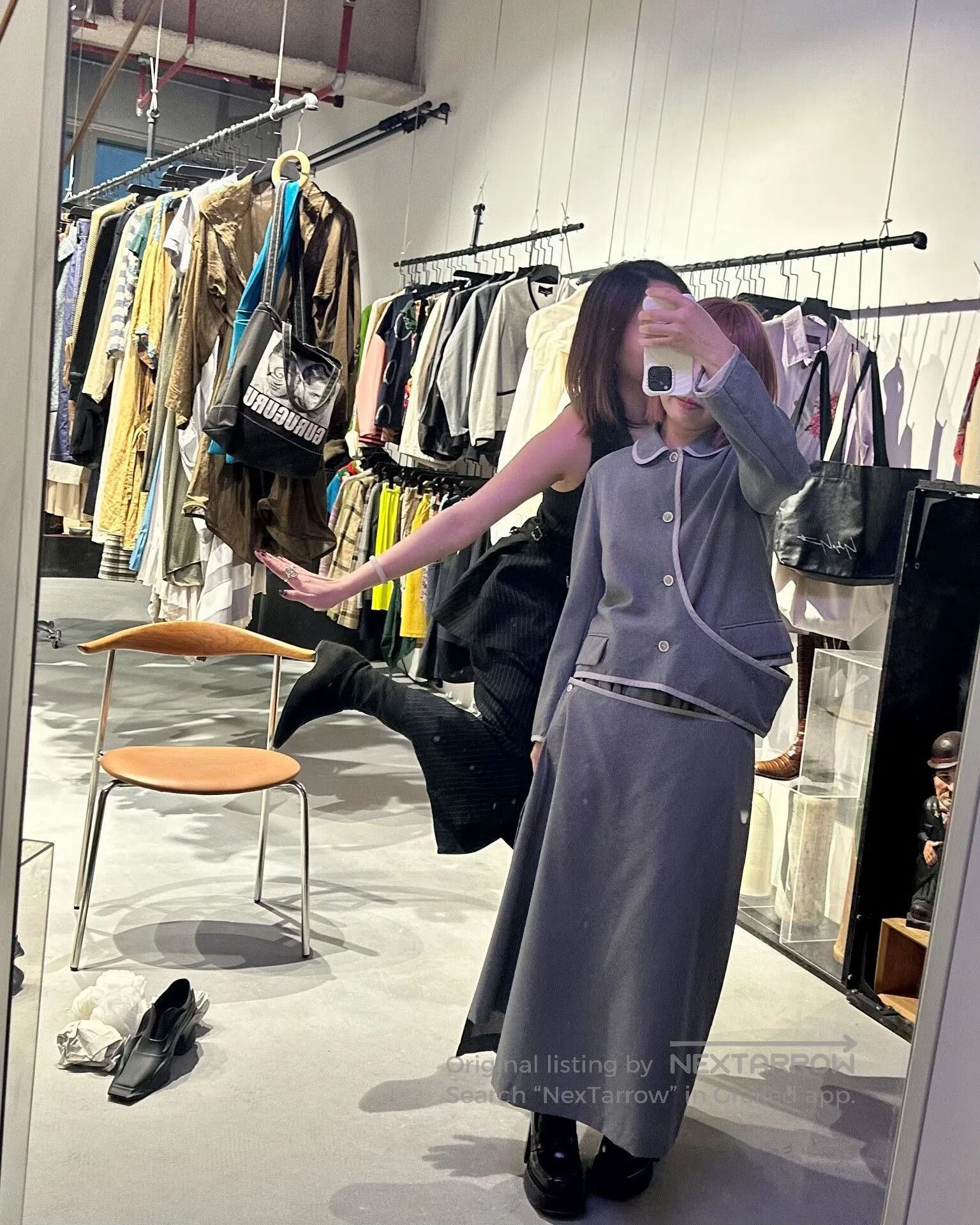 Tricot Comme des Garcons Gray Asymmetrical Layered Outfit Set. Size M / US 6-8 / IT 42-44 - 2 Thumbnail