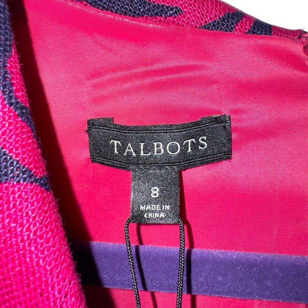 Other NWT Talbots 100% Linen Pink & Navy Cap Sleeve Dress Sz 8 Size M / US 6-8 / IT 42-44 - 2 Thumbnail