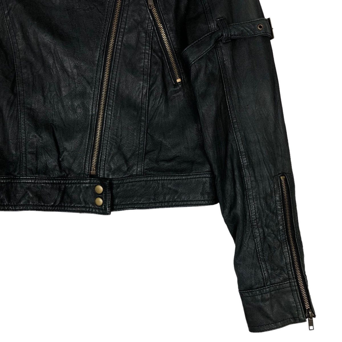 Japanese Brand 🔥Vtg Cropped Biker Leather Jacket M.Deux Issey Miyake Size US M / EU 48-50 / 2 - 5 Thumbnail