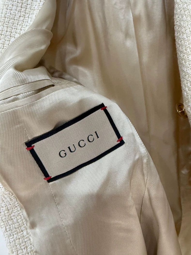 Gucci Gucci 23 Autumn and Winter White Gold Woven jacket 2503-Nex Size XS / US 0-2 / IT 36-38 - 4 Thumbnail