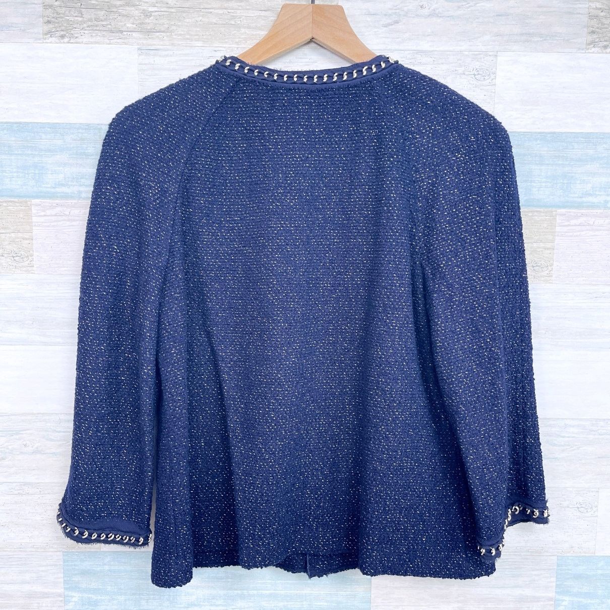 Other St John Couture Tweed Chain Evening Jacket Blue Metallic 10 Size L / US 10 / IT 46 - 5 Thumbnail