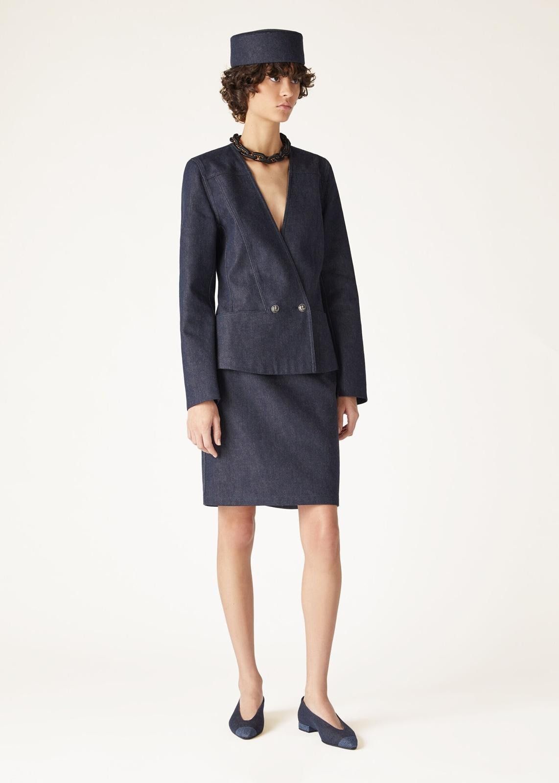 Loro Piana o1srvl11e0725 FAO7018 Beryl Midi Skirt in Blue Size 28" / US 6 / IT 42 - 4 Thumbnail