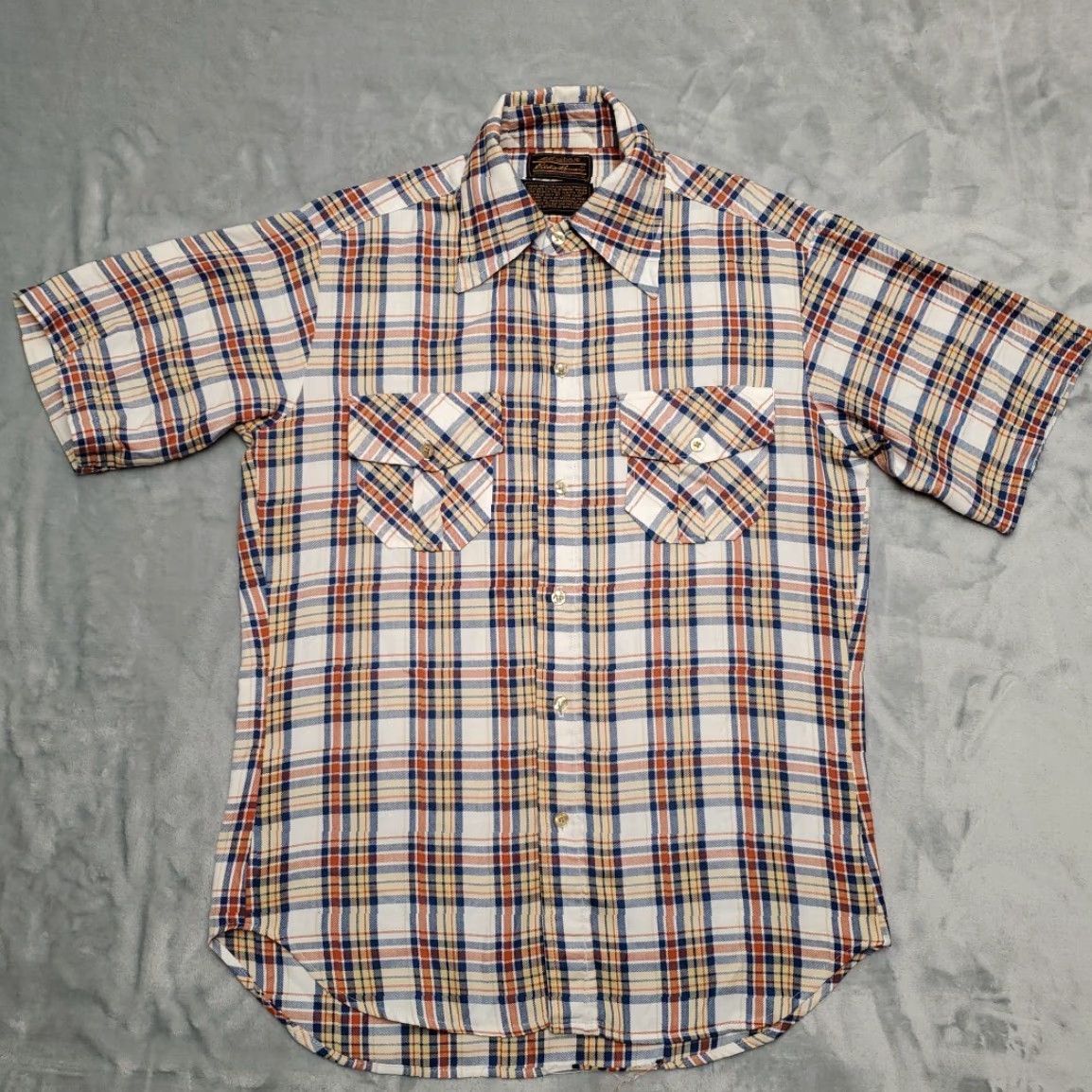 Eddie Bauer VINTAGE Eddie Bauer Shirt Mens M Blue Red Plaid Brushed Twill 70s Retro Button-Up Short Sleeve Casual Workwear Mens Size US M / EU 48-50 / 2 - 2 Thumbnail