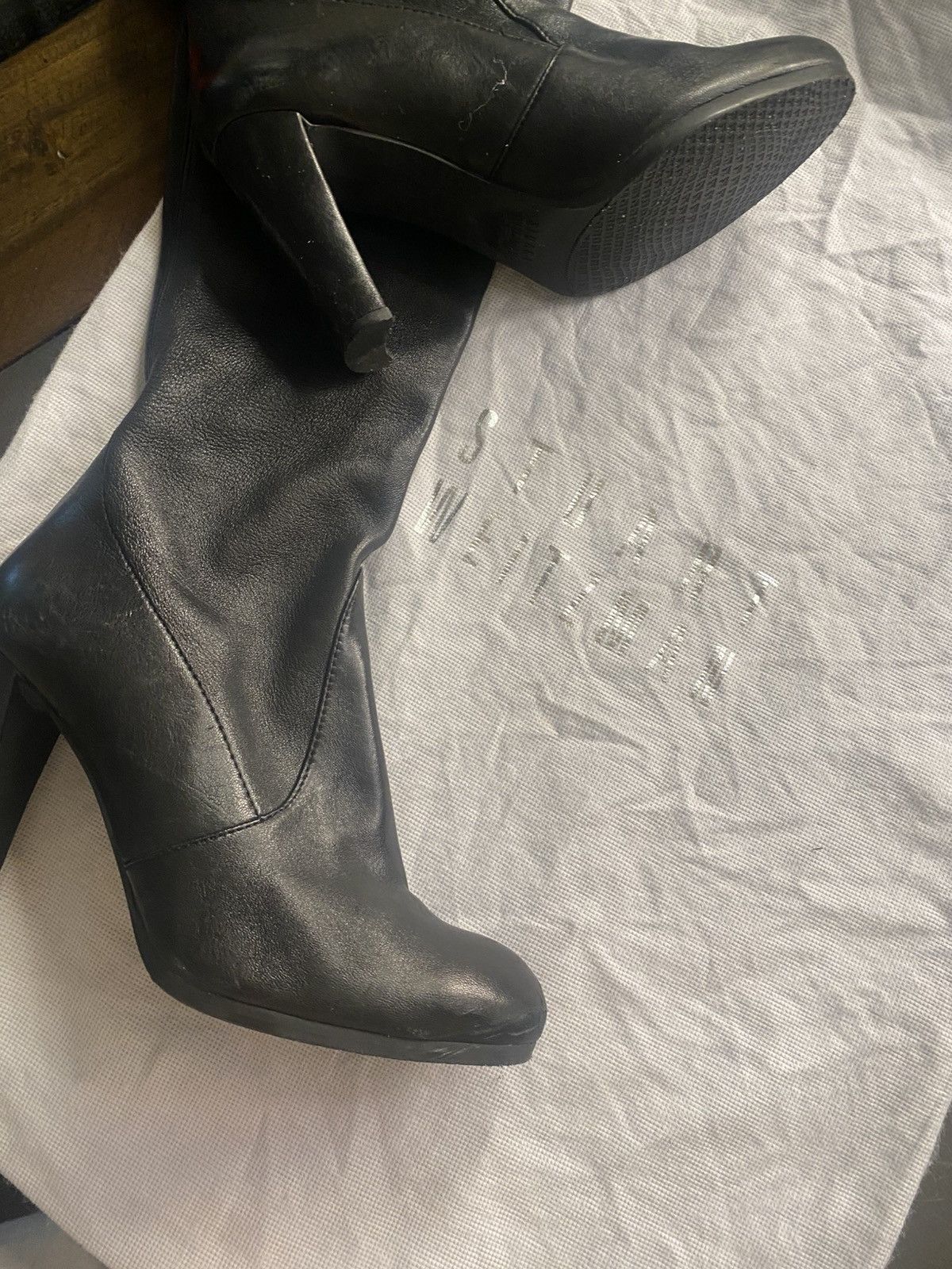 Stuart Weitzman 100mm Vidaland leather knee high boots Size US 7 / IT 37 - 1 Thumbnail