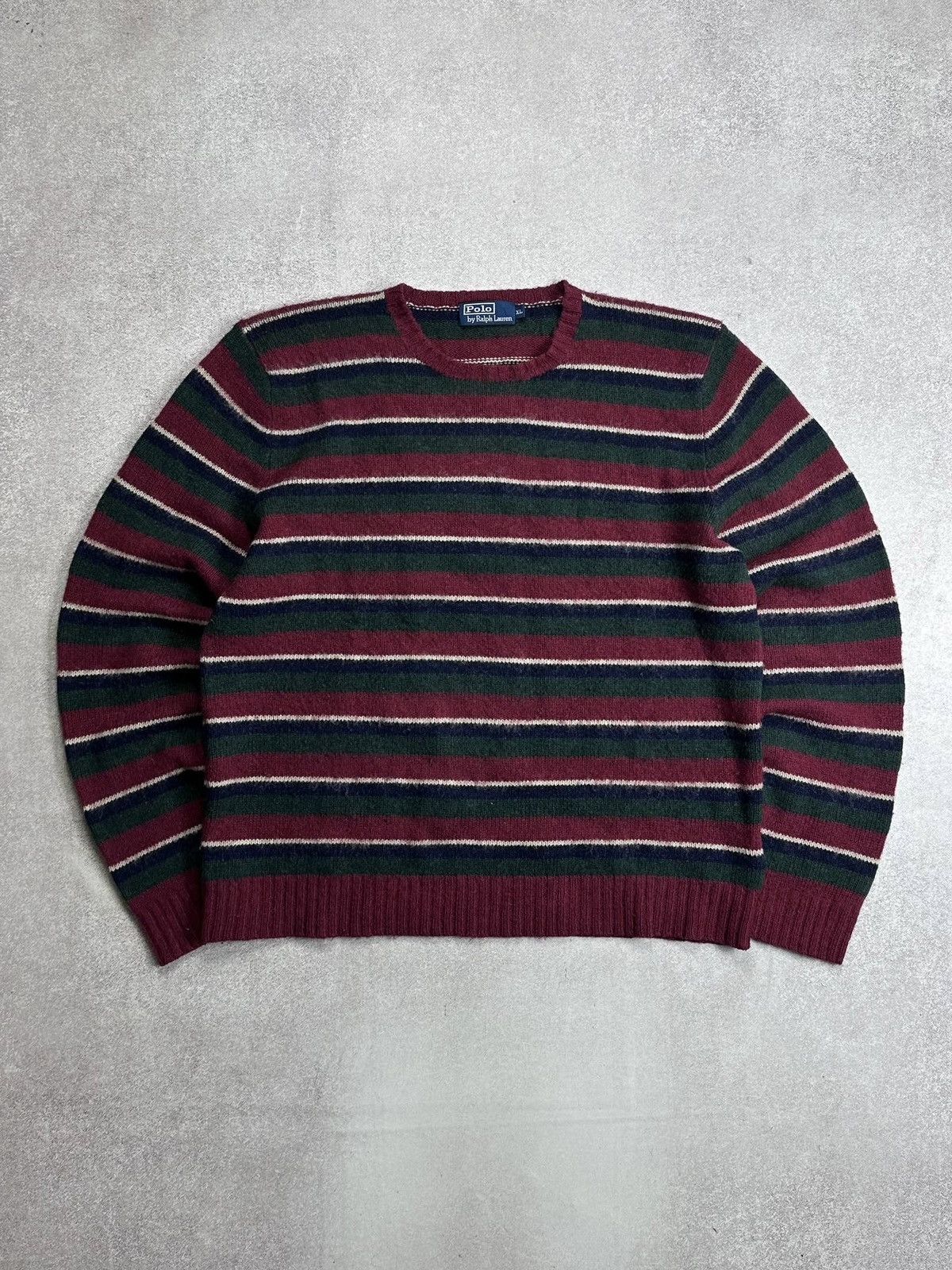 Polo Ralph Lauren Vintage Polo Ralph Lauren Striped Grunge Knit Sweater XL Men Size US XL / EU 56 / 4 - 1 Thumbnail