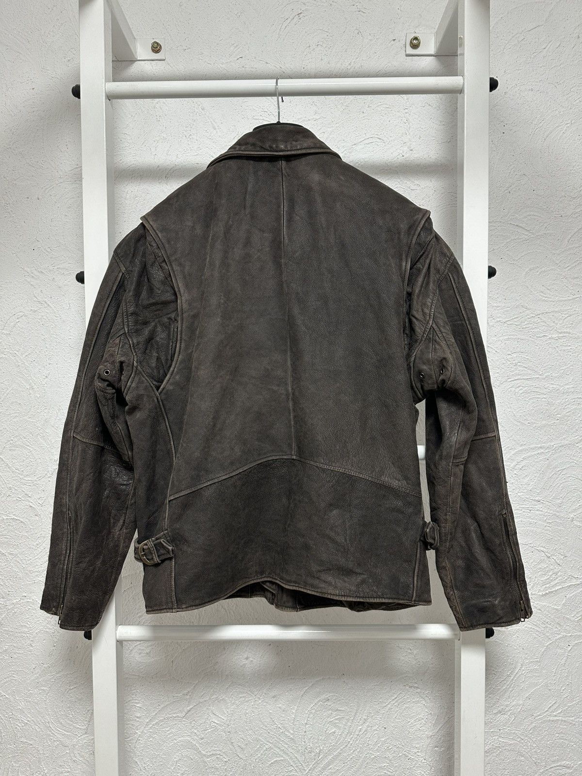 Vintage Guess Men’s Leather Jacket, Brown, Size M