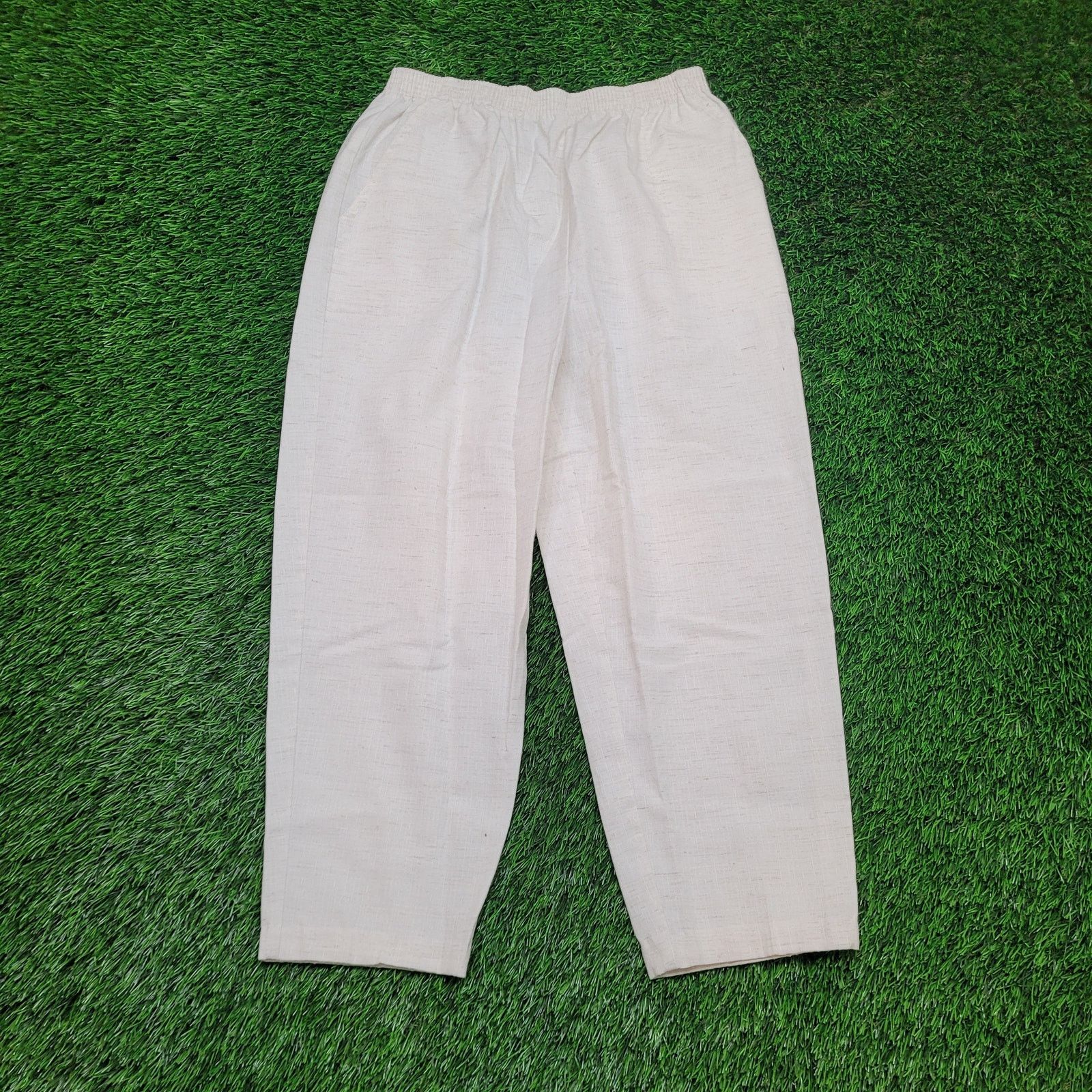 Vintage VTG 80s High Waisted Linen Pants Womens PL Cropped Tapered Size US 30 / EU 46 - 1 Thumbnail