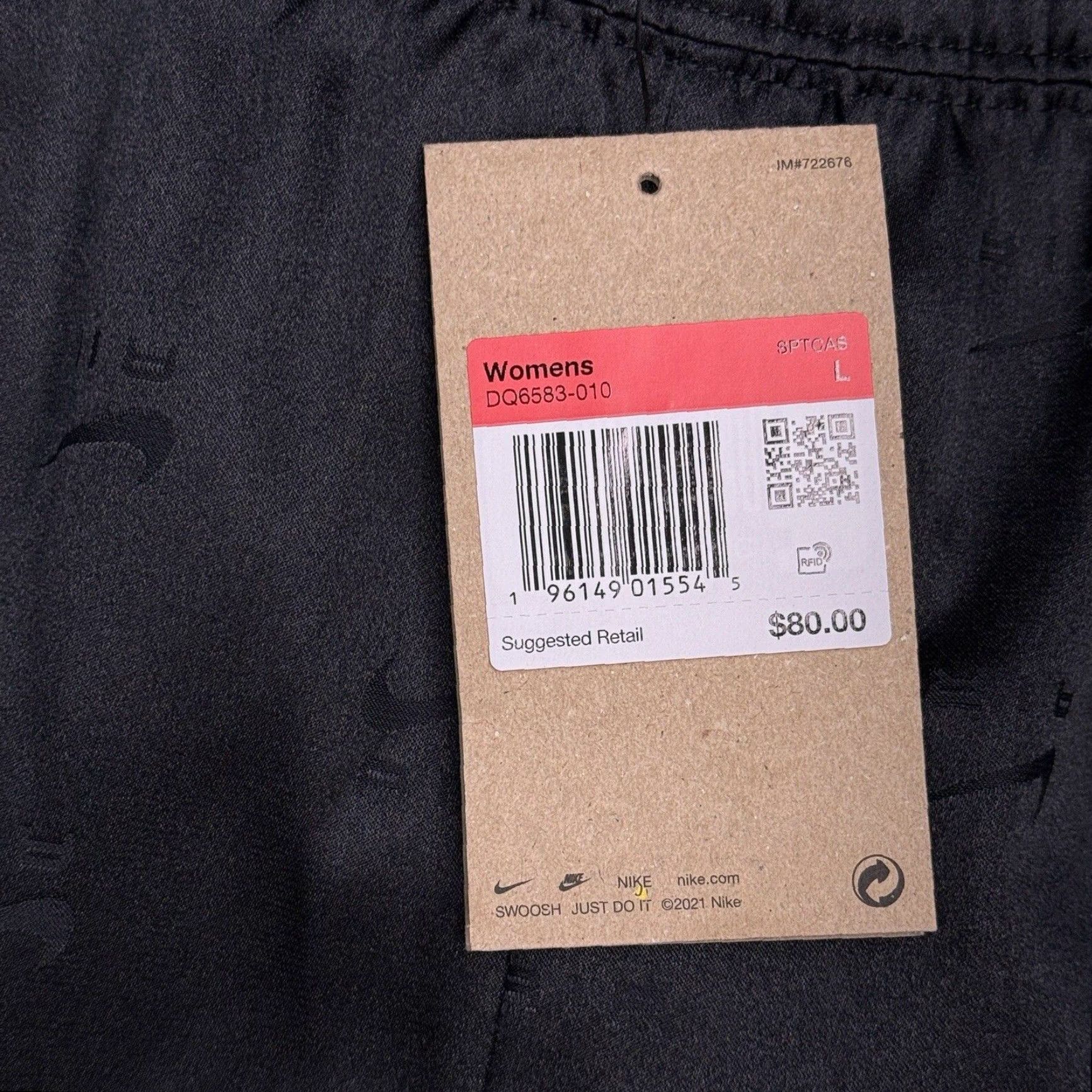 Nike Nike Women Pants L Black Air Logo Pull On Regular Fit Sweatpants Jogging Activewear Pockets Logo New with Tags Size 36" / US 14 / IT 50 - 6 Thumbnail