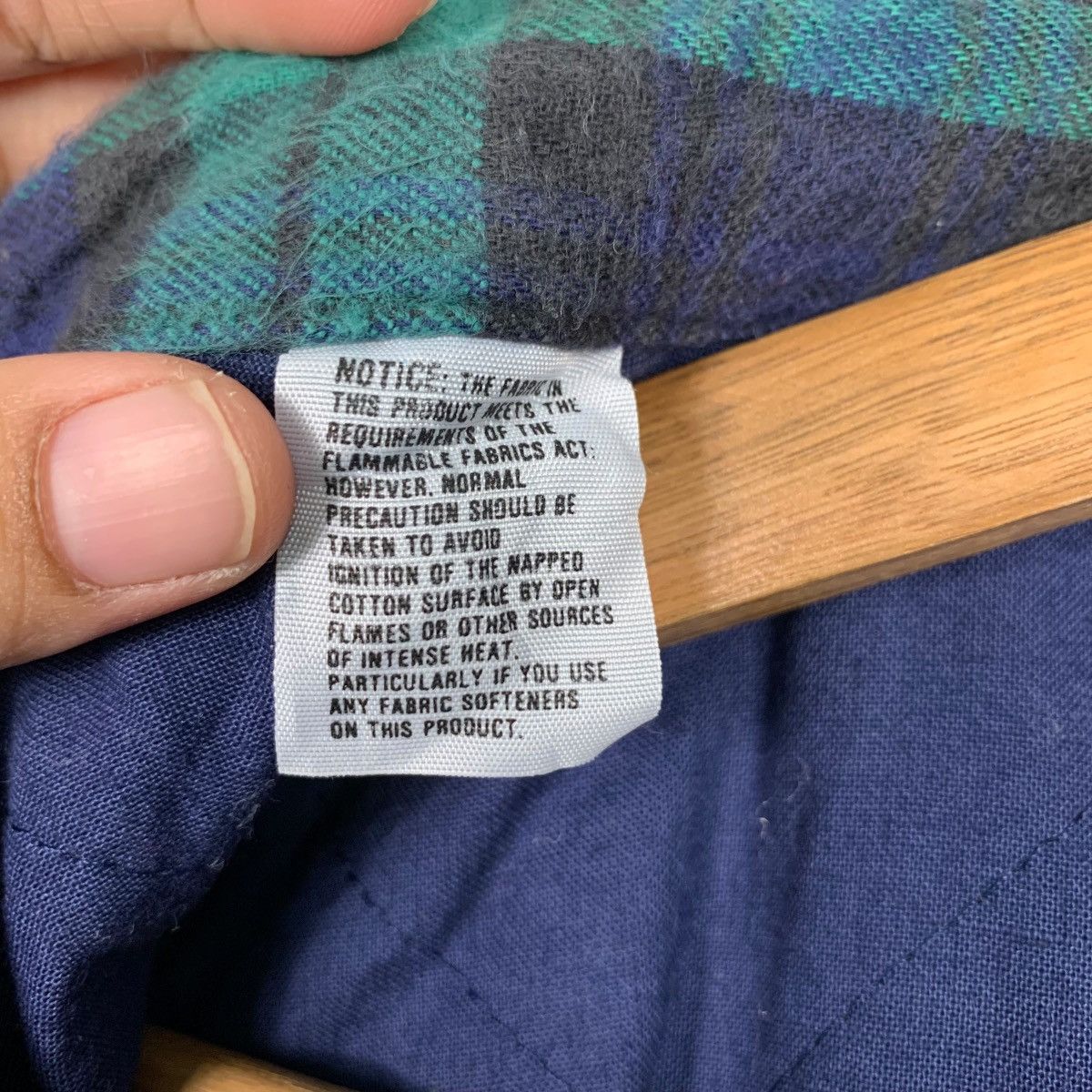 L.L. Bean L.L.BEAN Green Blue Checked Flannel Jacket #1643-C73 Size US L / EU 52-54 / 3 - 14 Thumbnail