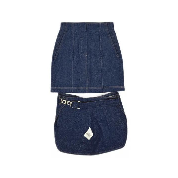 Fendi Fendi High-Waisted Denim A-Line Mini Skirt -2508 Size 35" - 1 Thumbnail