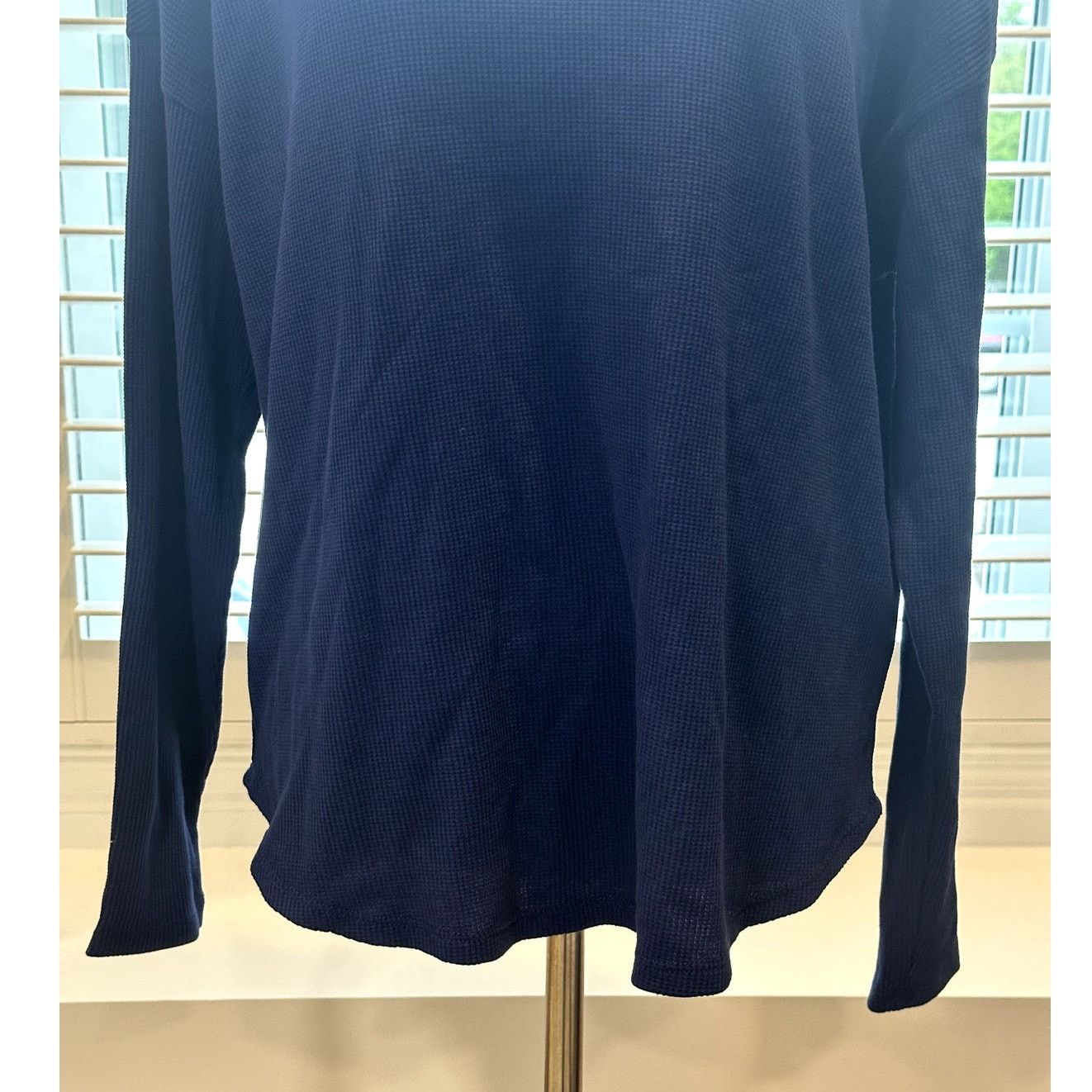 Treasure & Bond Treasure & Bond Women's Blue Long Sleeve Waffle Knit S NWOT Size S / US 4 / IT 40 - 3 Thumbnail