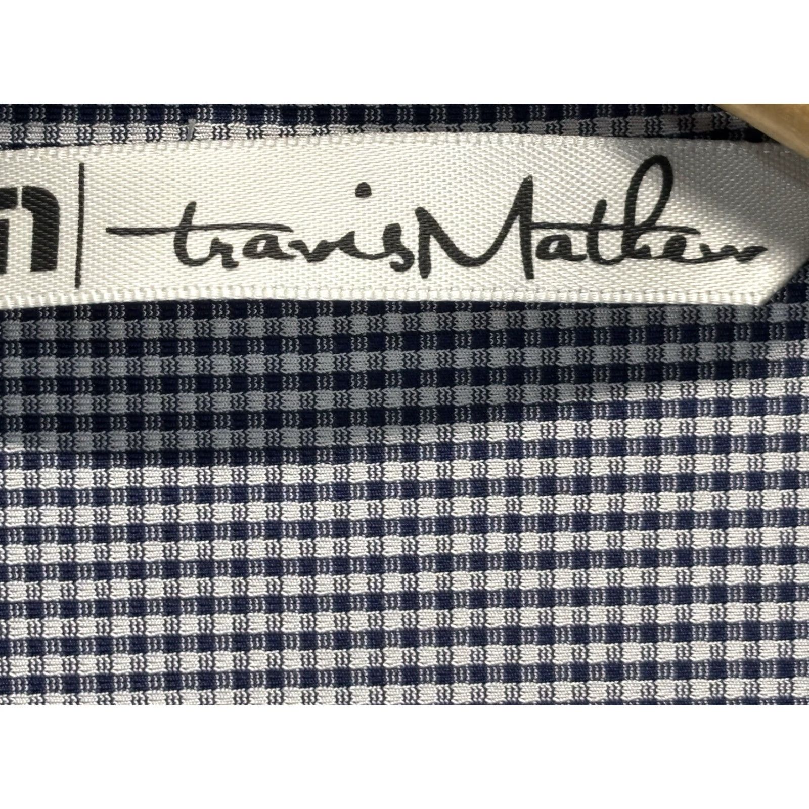TravisMathew Travis Mathew Button Up Shirt Men XL Blue Mini Check Stretch Point Collar Prep Size US XL / EU 56 / 4 - 5 Thumbnail