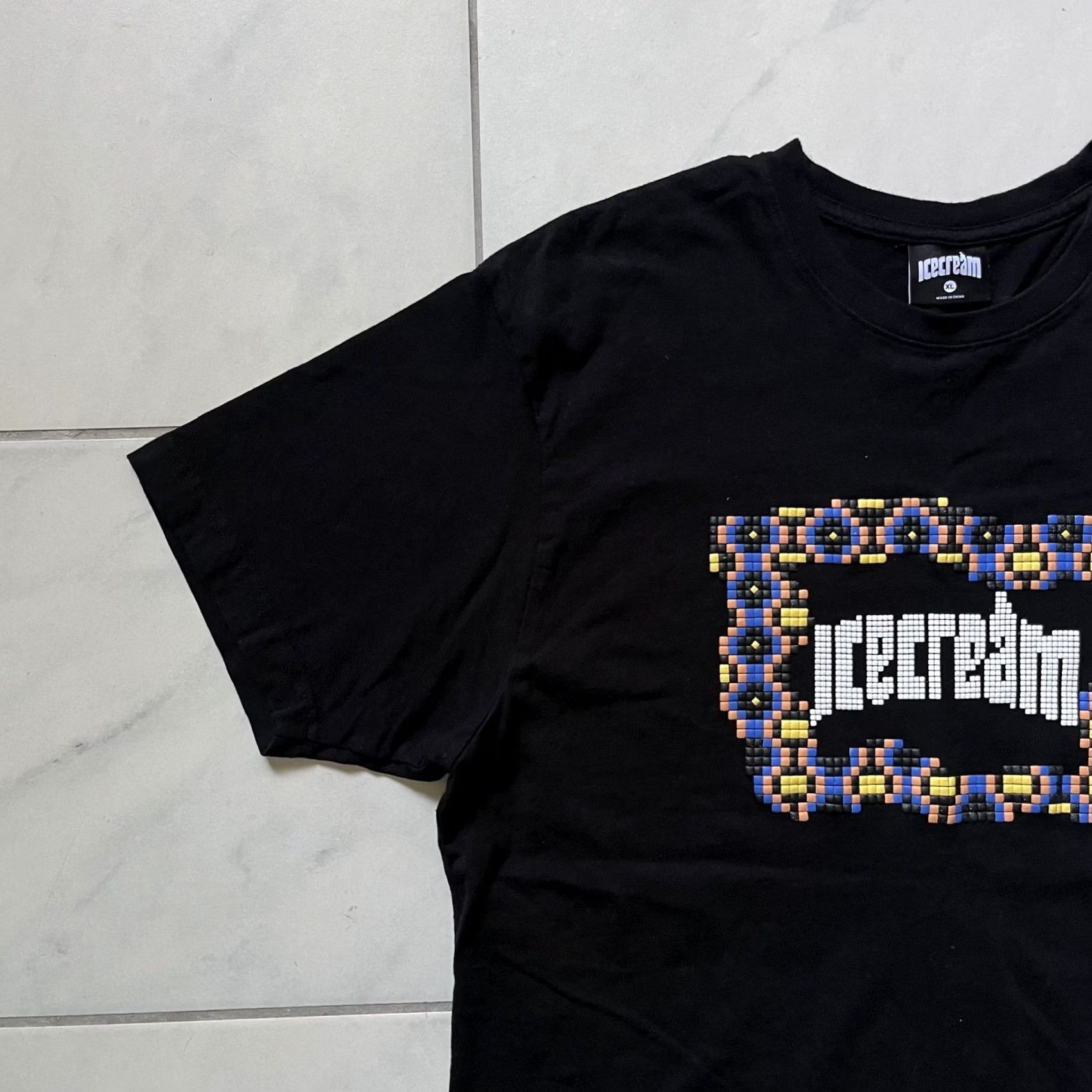 Vintage Icecream Shirt Mens XL Black Pixel Frame Graphic Tee Designer Streetwear Rapper Size US XL / EU 56 / 4 - 7 Thumbnail
