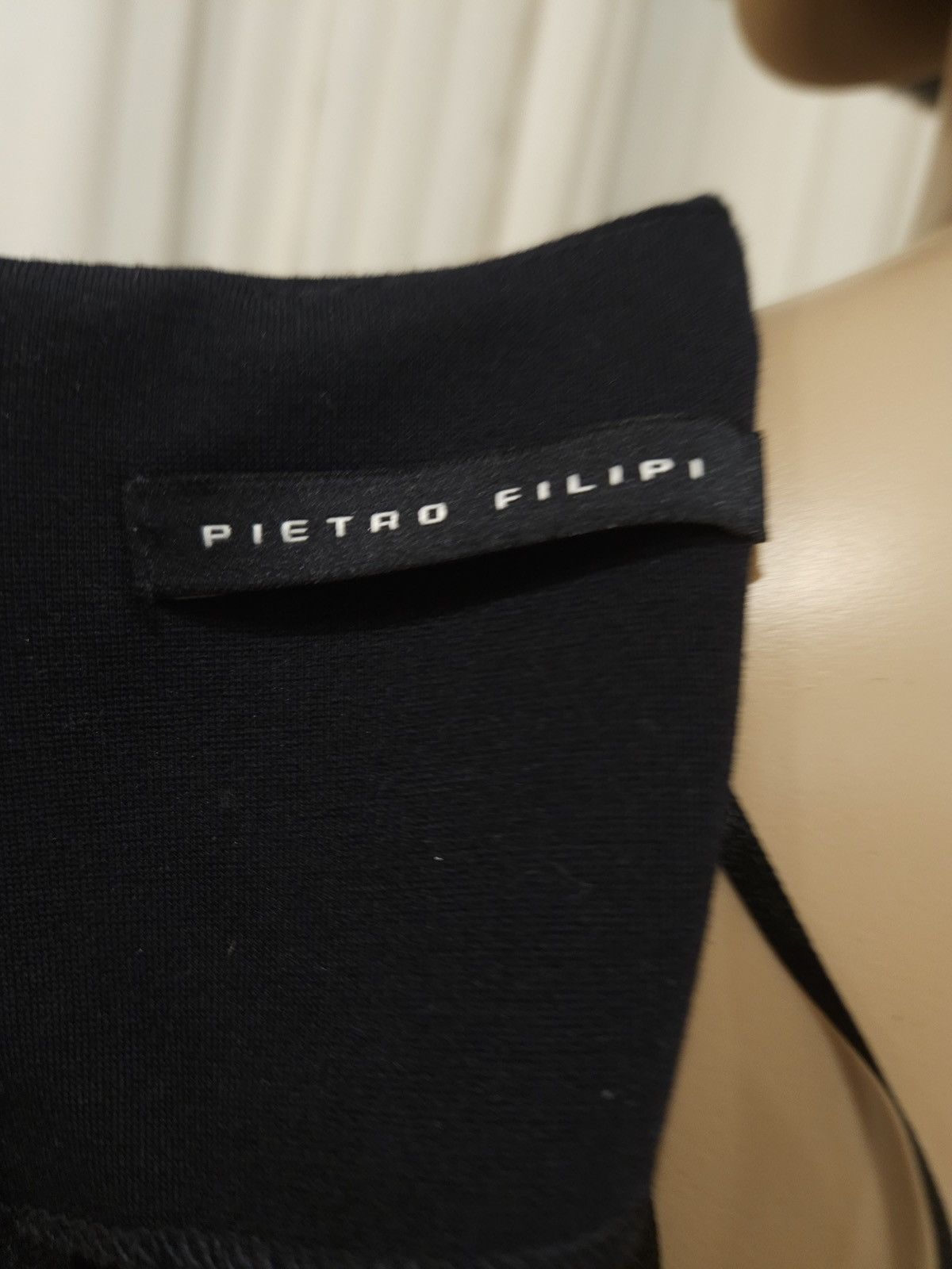 Designer × Vintage PIETRO FILIPI Elastic Asymmetrical Hem Deep-V Slim Fit Dress Size S / US 4 / IT 40 - 15 Thumbnail