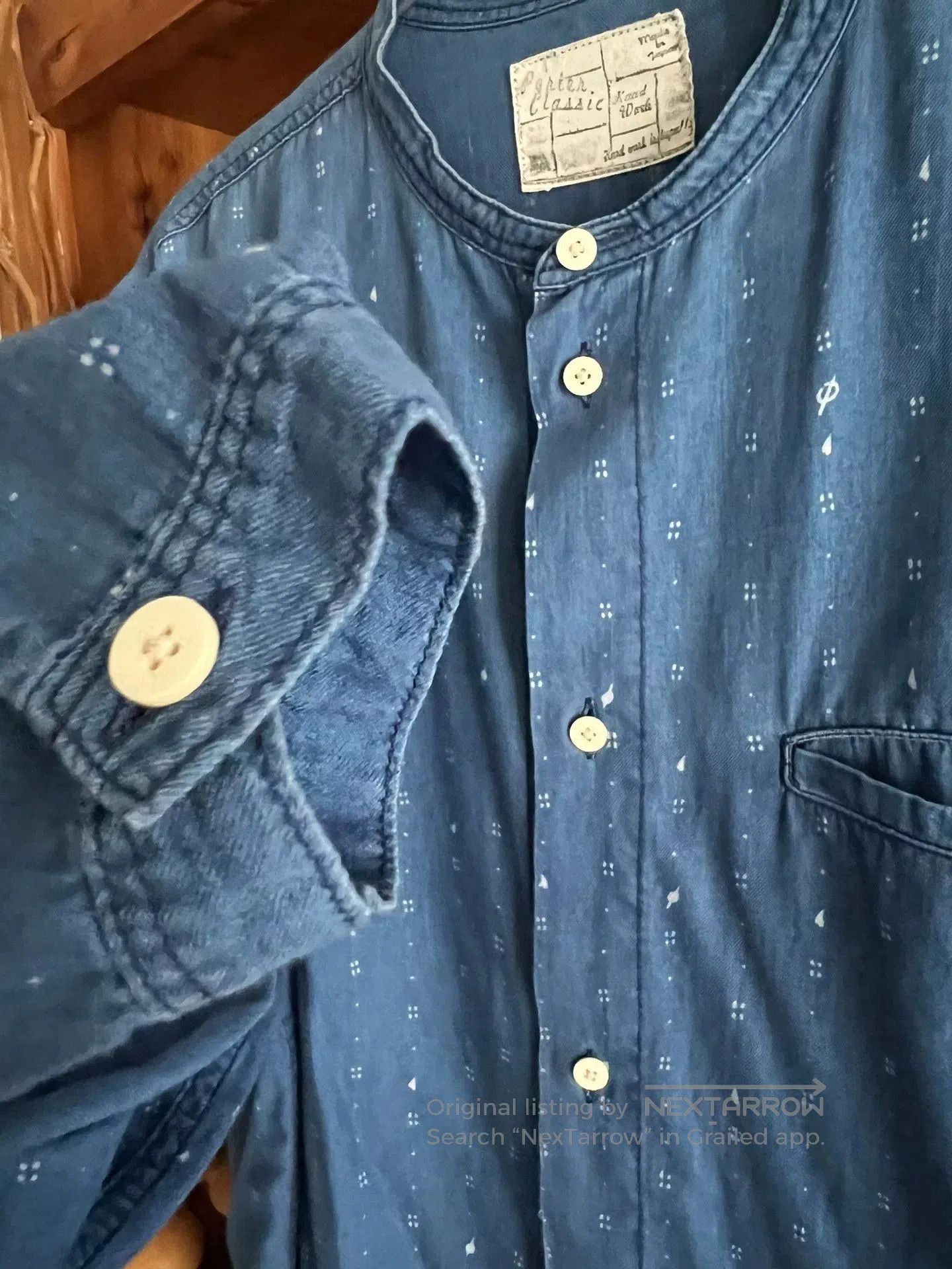 Porter Classic Stylish Blue Dyed Casual Shirt. Size US M / EU 48-50 / 2 - 6 Thumbnail