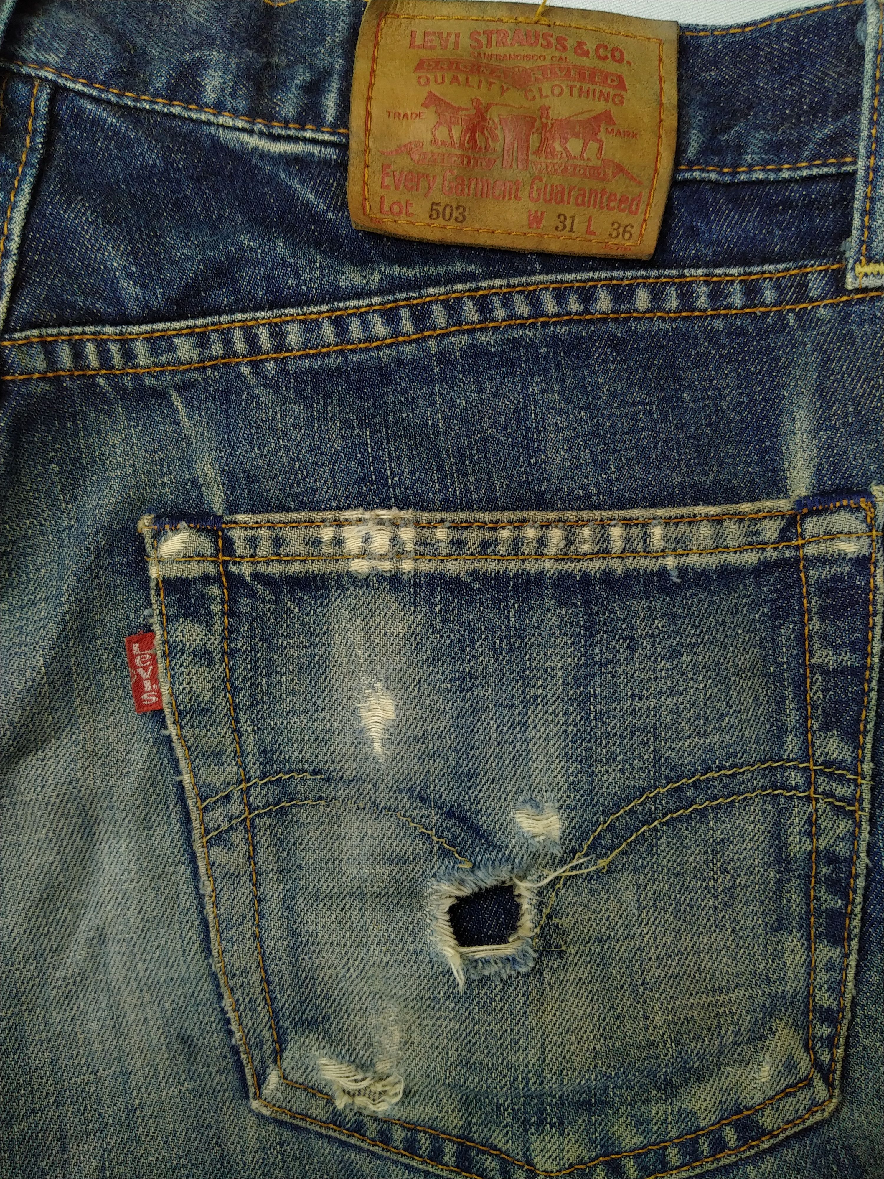 Japanese Brand Dirty Blue Vintage Levi's 503 Jeans 32x34 Denim -JN901 Size US 32 / EU 48 - 9 Thumbnail