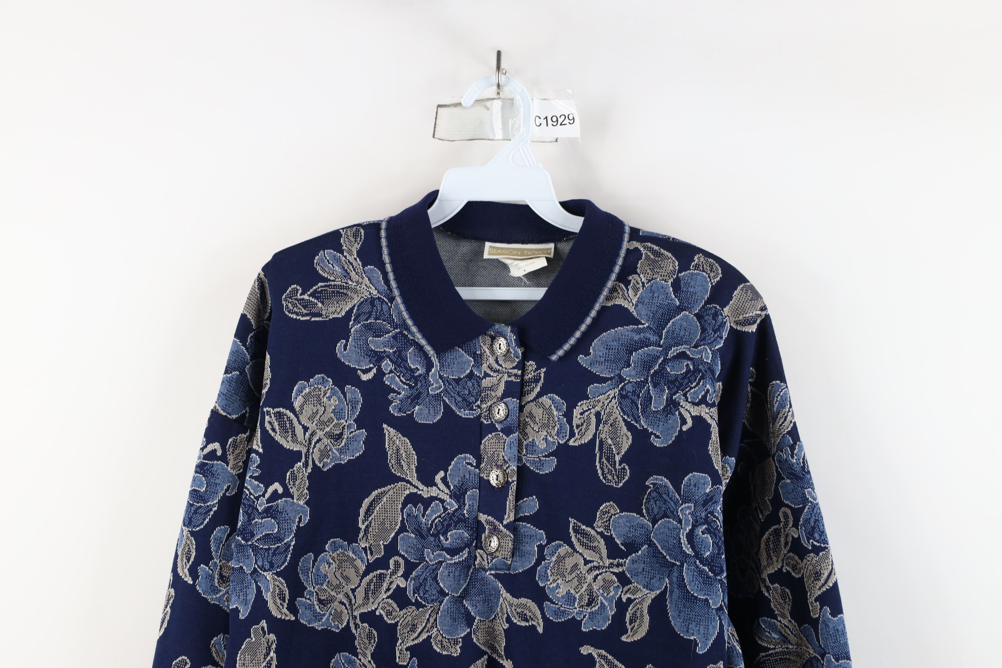 Vintage Vintage 90s Streetwear All Over Print Collared Sweater USA Size M / US 6-8 / IT 42-44 - 2 Thumbnail