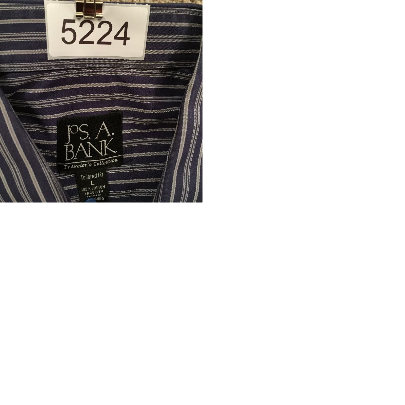 Jos. A. Bank Jos A Bank Shirt Mens Large Blue Striped Long Sleeve Button Up Size US L / EU 52-54 / 3 - 9 Thumbnail
