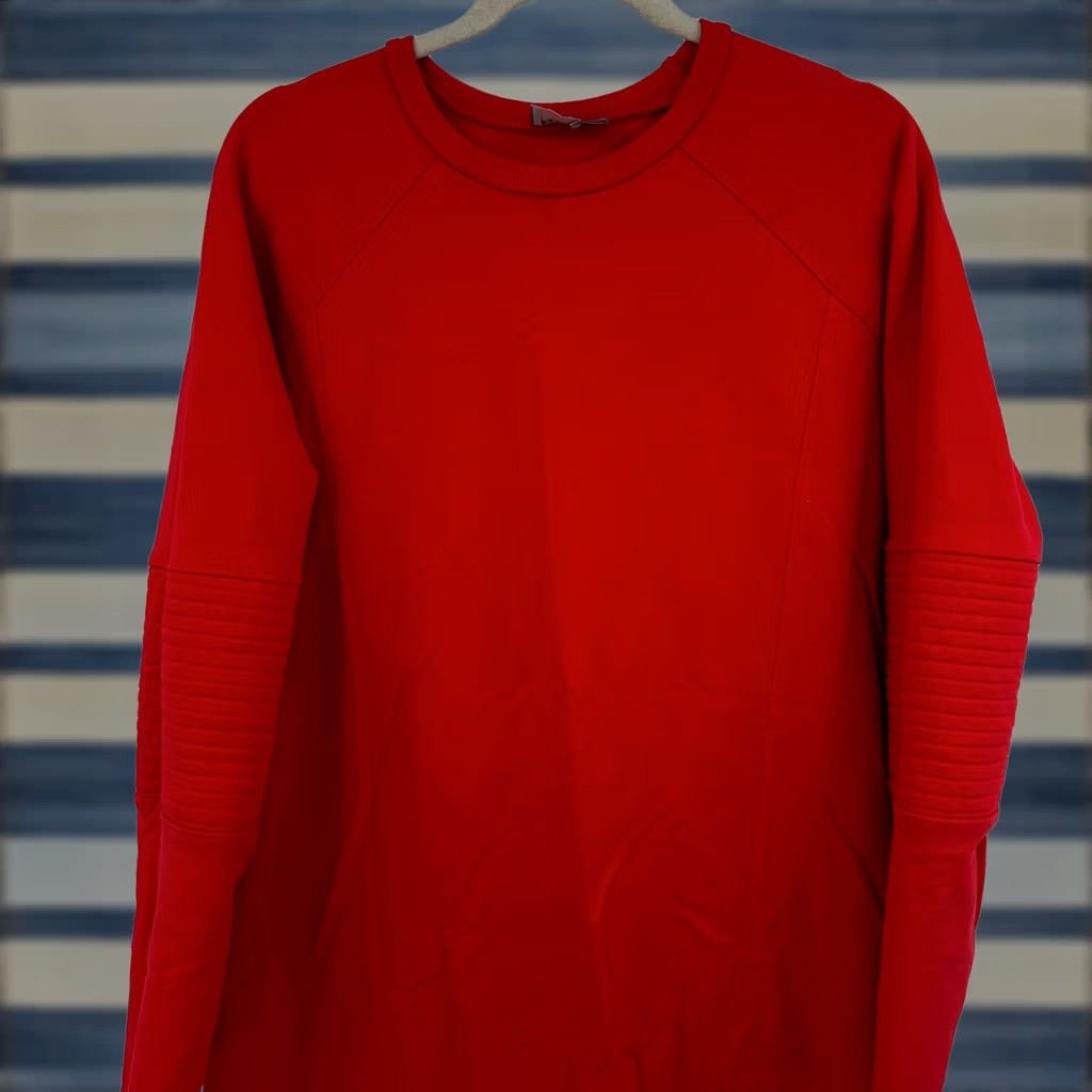 Asos ASOS red long sleeve crew neck sweatshirt dress moto elbow details US 16 Size XXL / US 16-18 / IT 52-54 - 1 Thumbnail