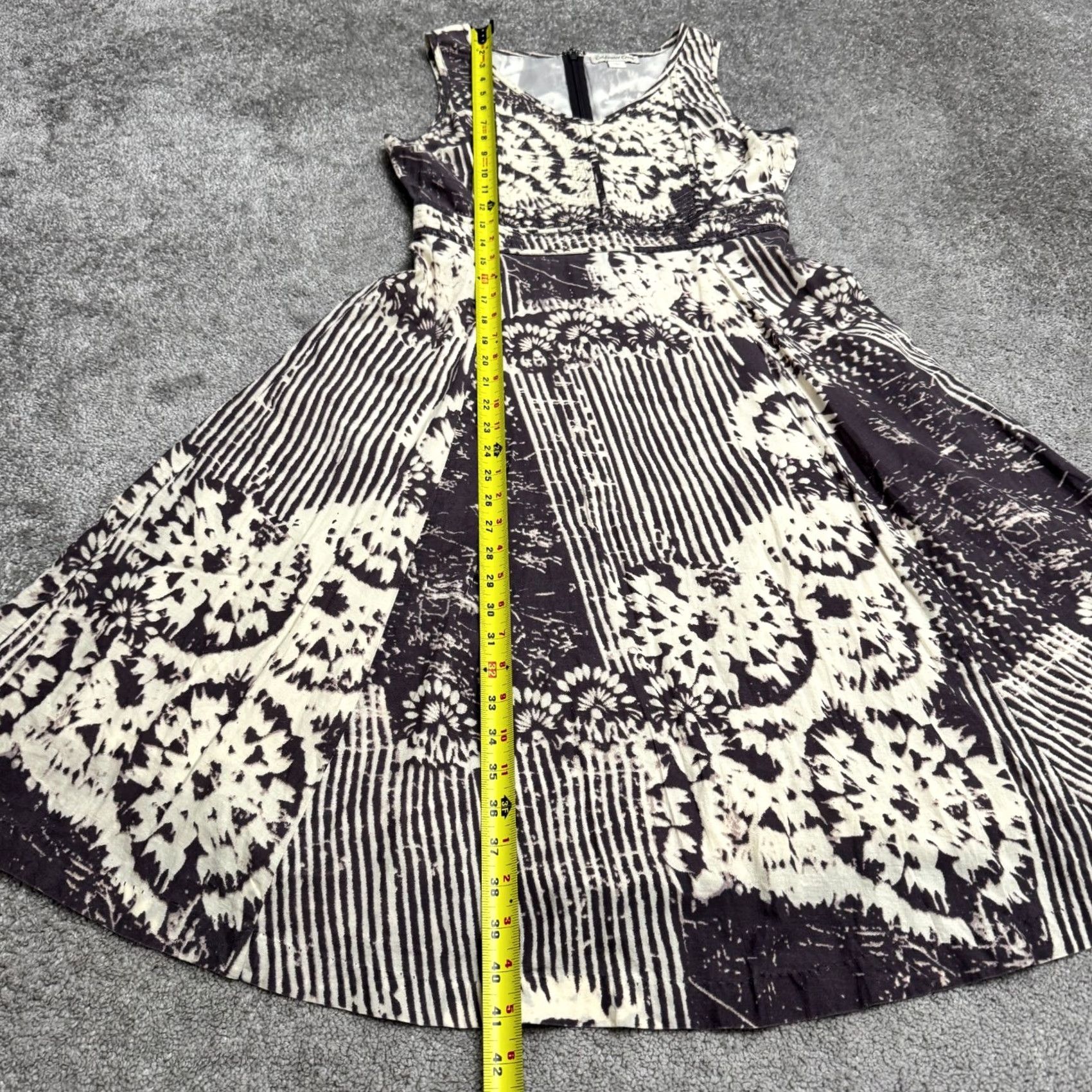 Coldwater Creek Coldwater Creek Patchwork Batik A-Line Dress Womens 6 Gray Cotton Sleeveless V-Neck Multicolor Bohemian Casual Dress Size M / US 6-8 / IT 42-44 - 7 Thumbnail
