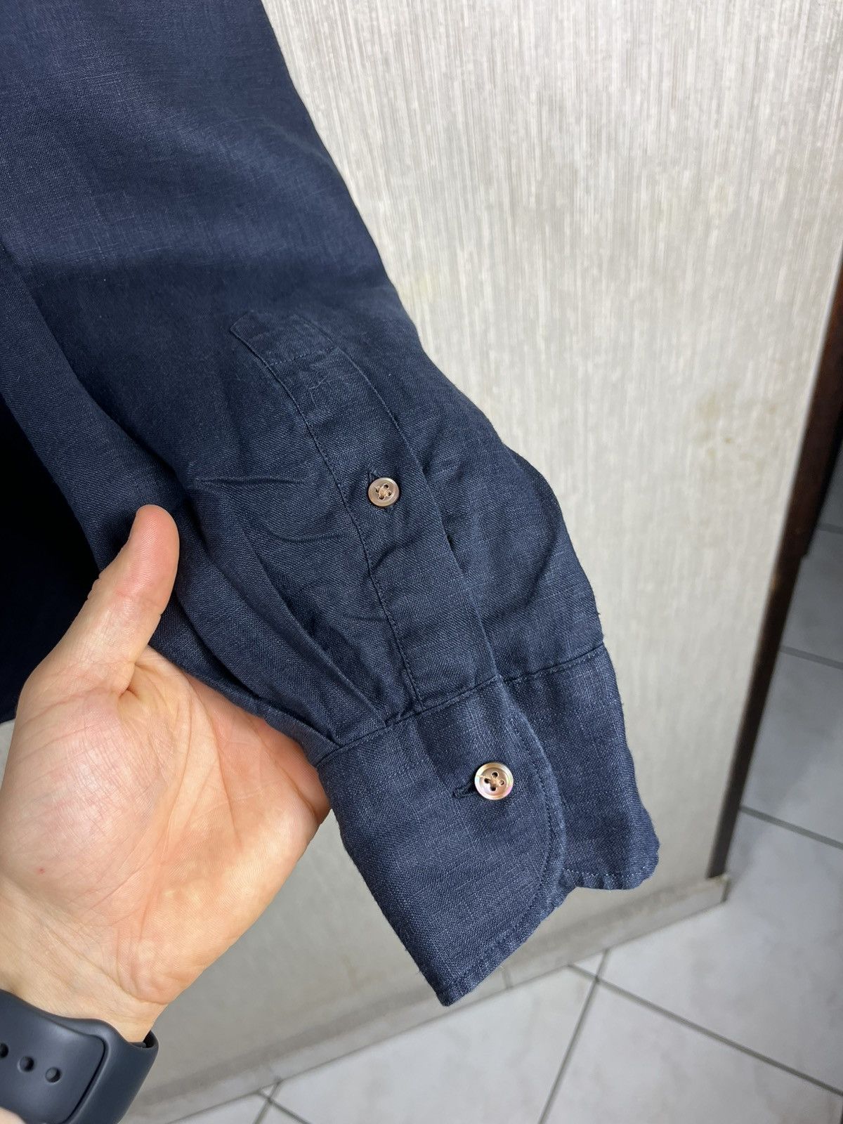 Kamakura Kamakura Maker’s shirt linen navy casual Japanese brand Size US M / EU 48-50 / 2 - 9 Thumbnail