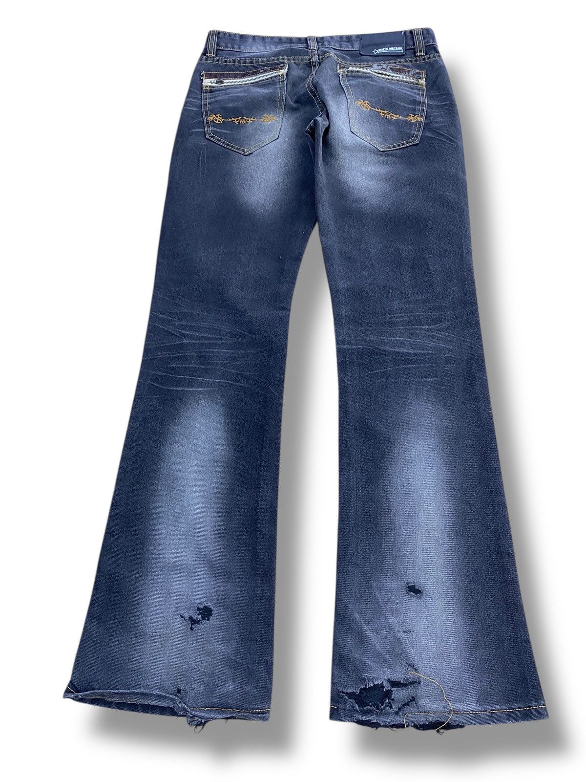 Japanese Brand Japanese Brand Black Faded Wash Style Flare Jeans Size US 32 / EU 48 - 3 Thumbnail