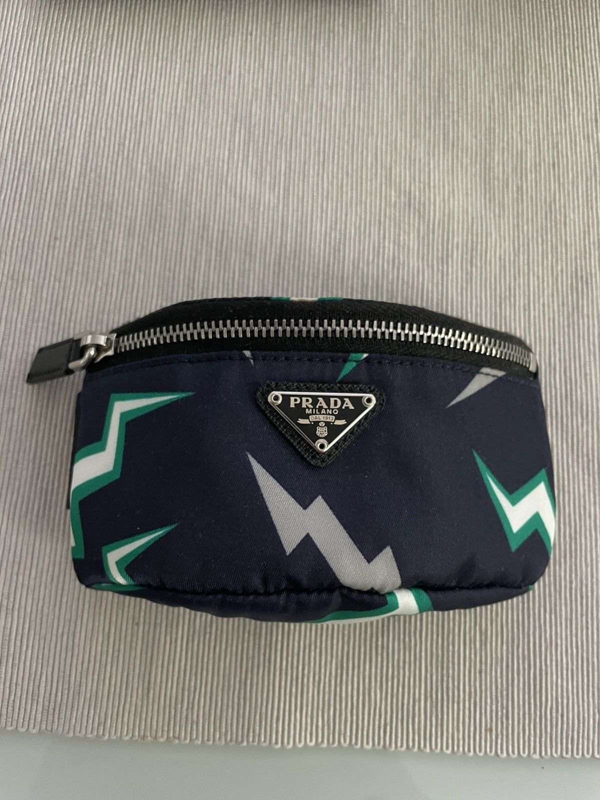 image of Prada Re-Nylon Wrist Pouch in Black, Men's