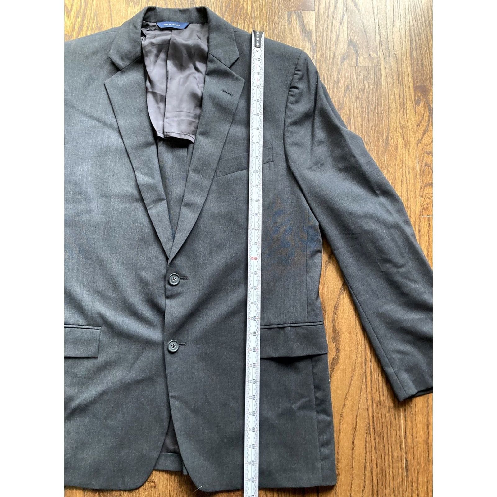 Brooks Brothers Brooks Brothers Blazer Mens 42R Regular Wool Gray Notch Lapel Single-Breasted Two-Button Front Jacket Coat Size 42R - 6 Thumbnail
