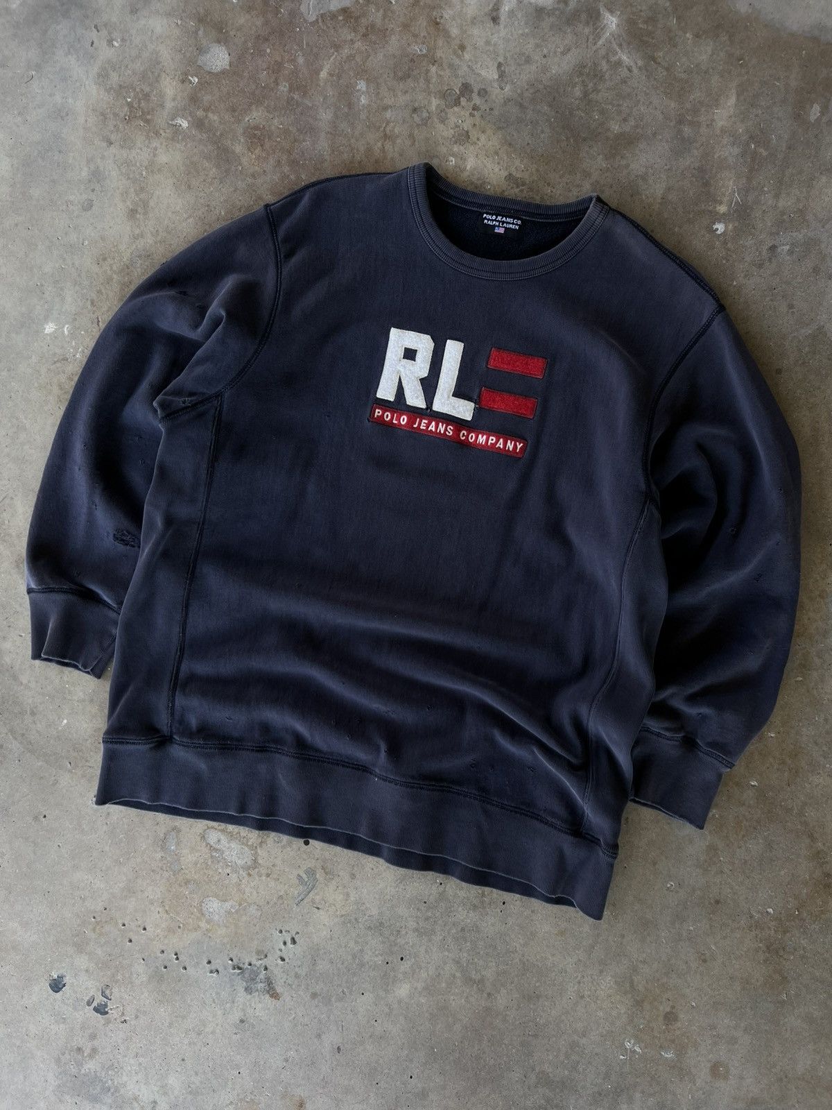 Polo Ralph Lauren Vtg 90’s Polo Ralph Lauren Reverse Weave Sweatshirt Crewneck Size US XL / EU 56 / 4 - 1 Thumbnail