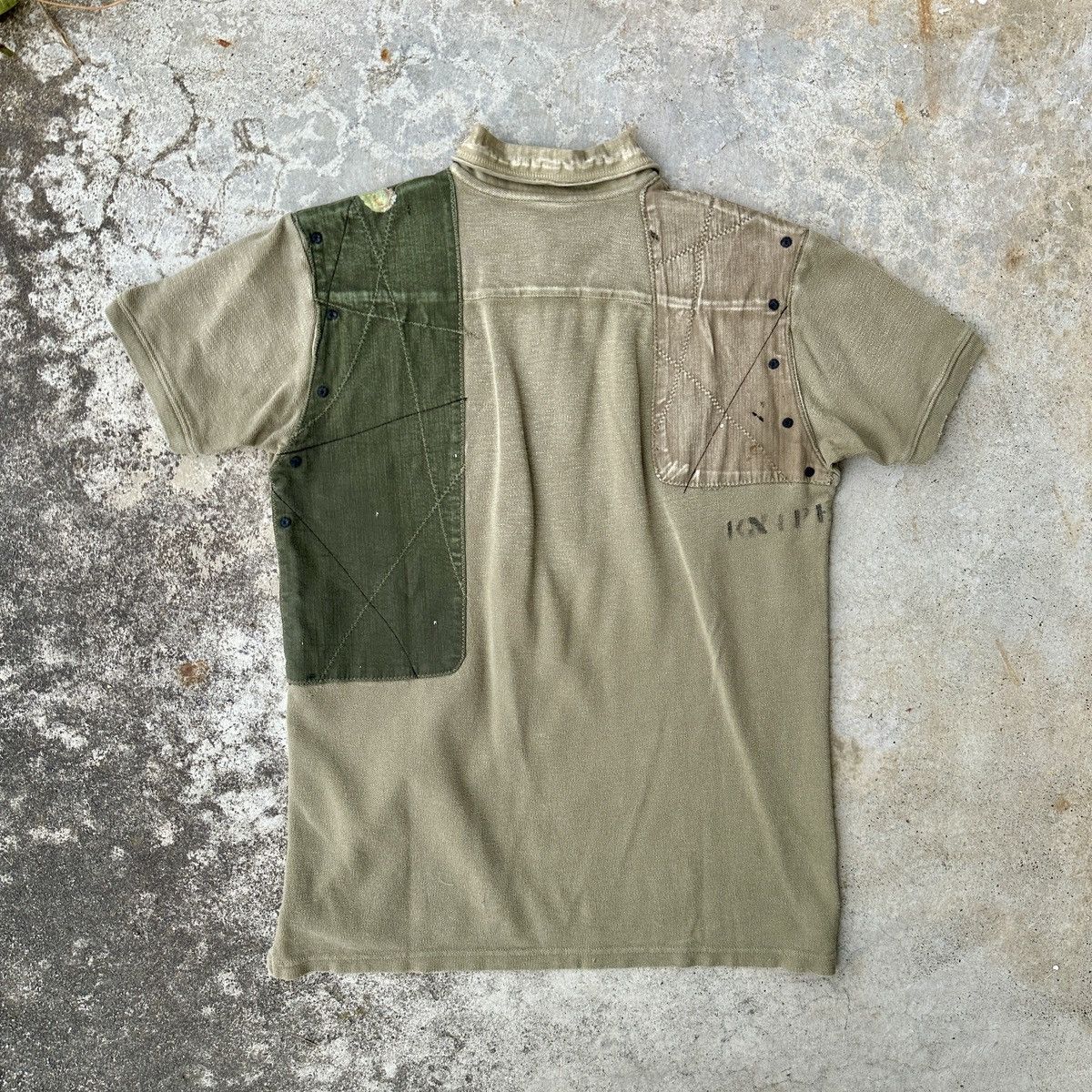 Kountry World War Military Mermaid painting patchwork tee