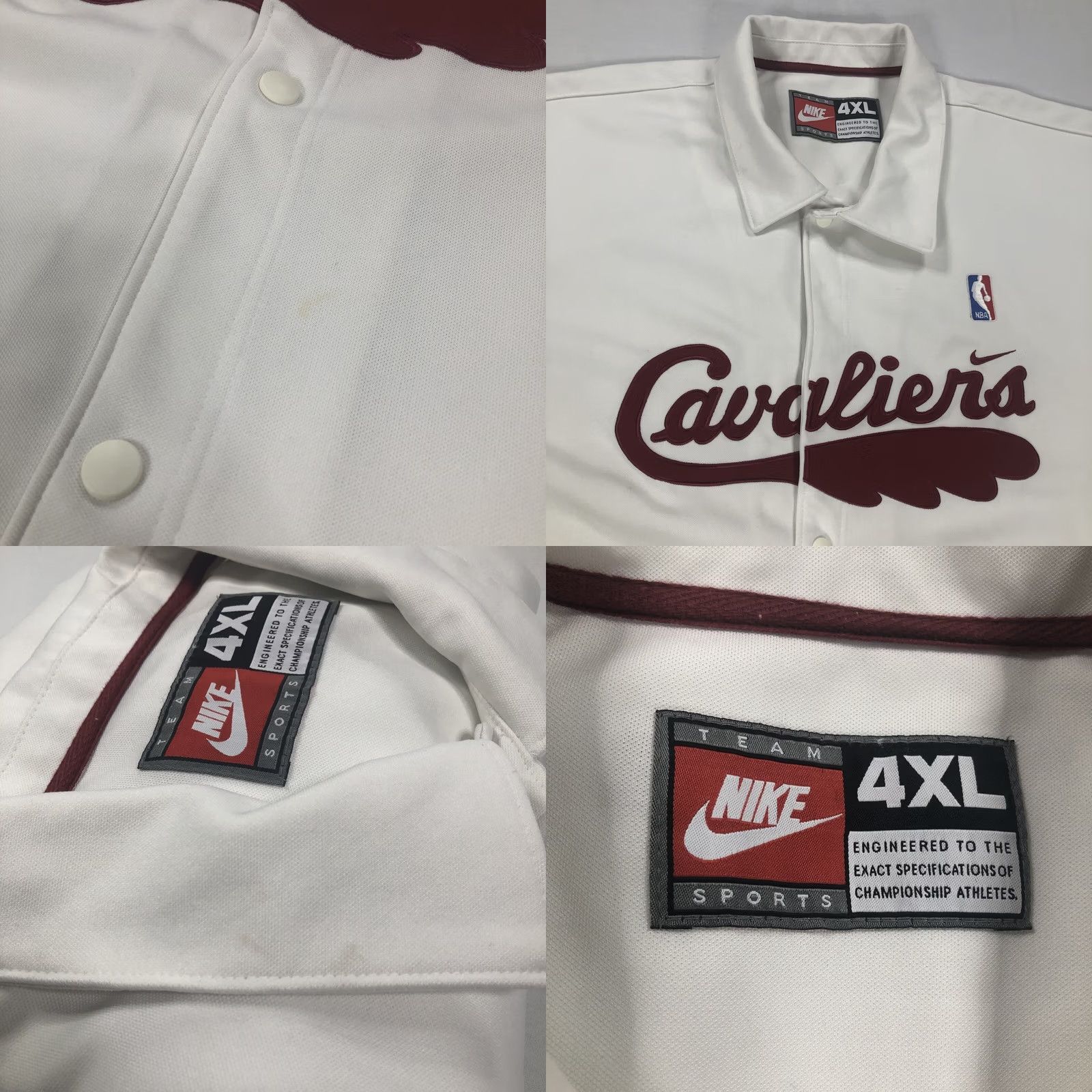 Nike Nike Team 4XL Warm Up Jacket Men Basketball Team 4XL White Full Button Throwback Nike Swoosh Adjusted? Size US XXL / EU 58 / 5 - 9 Thumbnail