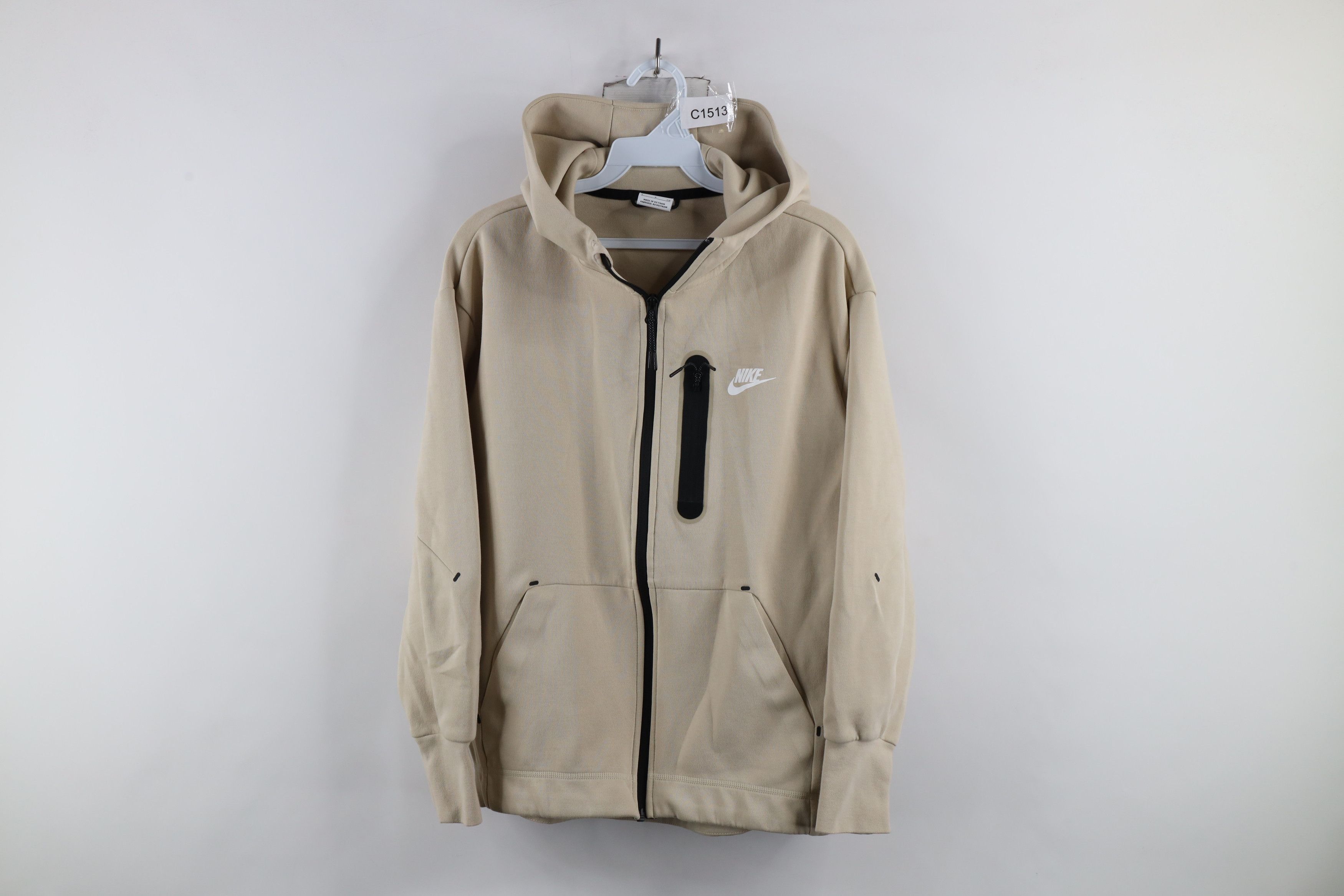 Nike × Vintage Nike Sportswear Tech Fleece Full Zip Hoodie Sweatshirt Beige Size S / US 4 / IT 40 - 1 Thumbnail