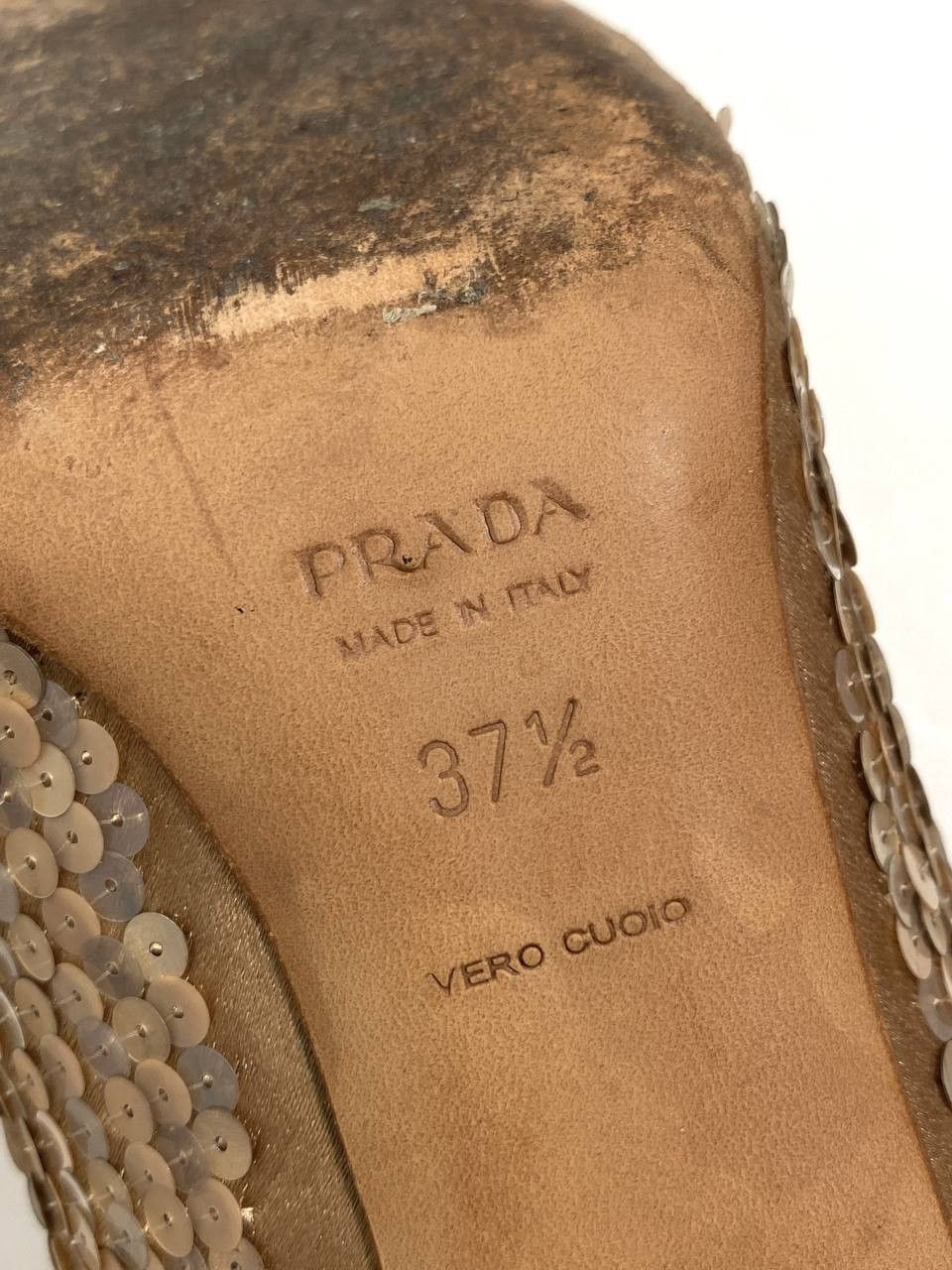 Prada Prada Sequin Embellished Bow Classic Mid Heel Pump Size US 7.5 / IT 37.5 - 11 Thumbnail