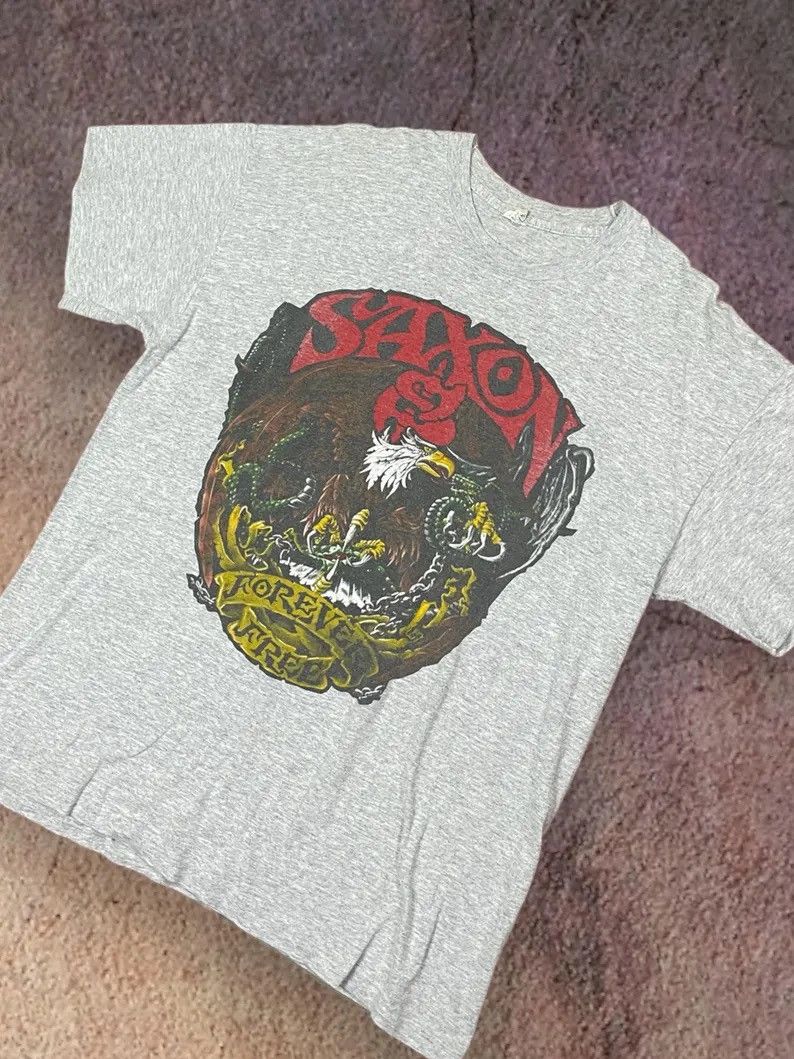 Band Tees × Vintage Saxon Forever Free 1993 Tour T-shirt Vintage Bandshirt 90s Size US XL / EU 56 / 4 - 2 Thumbnail
