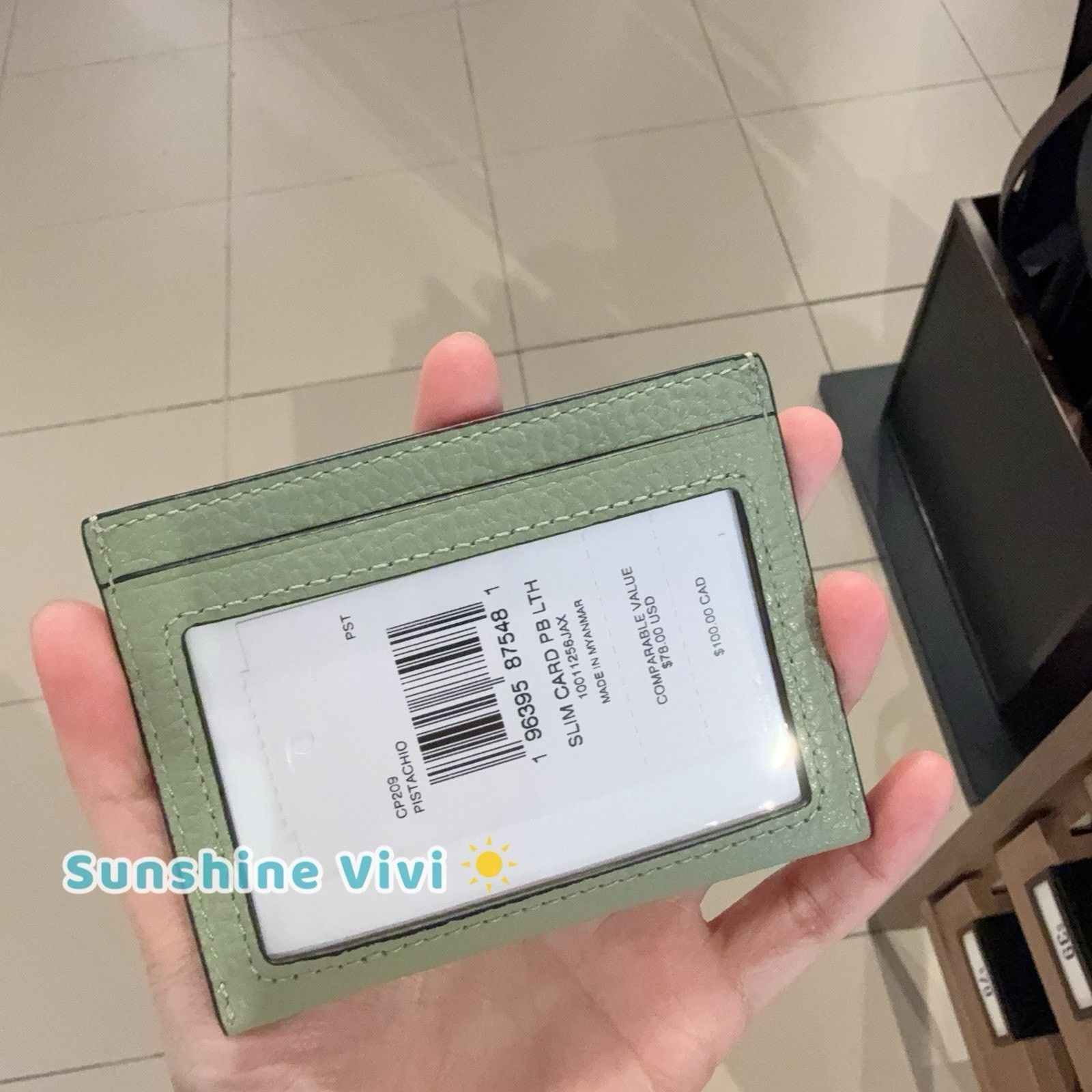 Coach NWT Coach Slim ID Card Case CP209 Leather Pistachio Size ONE SIZE - 2 Thumbnail