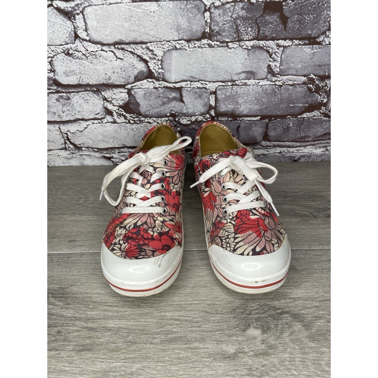 Other Dansko Veda Vegan Red Floral Lace Up Sneaker Clogs Shoes Wom Size US 6.5 / IT 36.5 - 20 Thumbnail