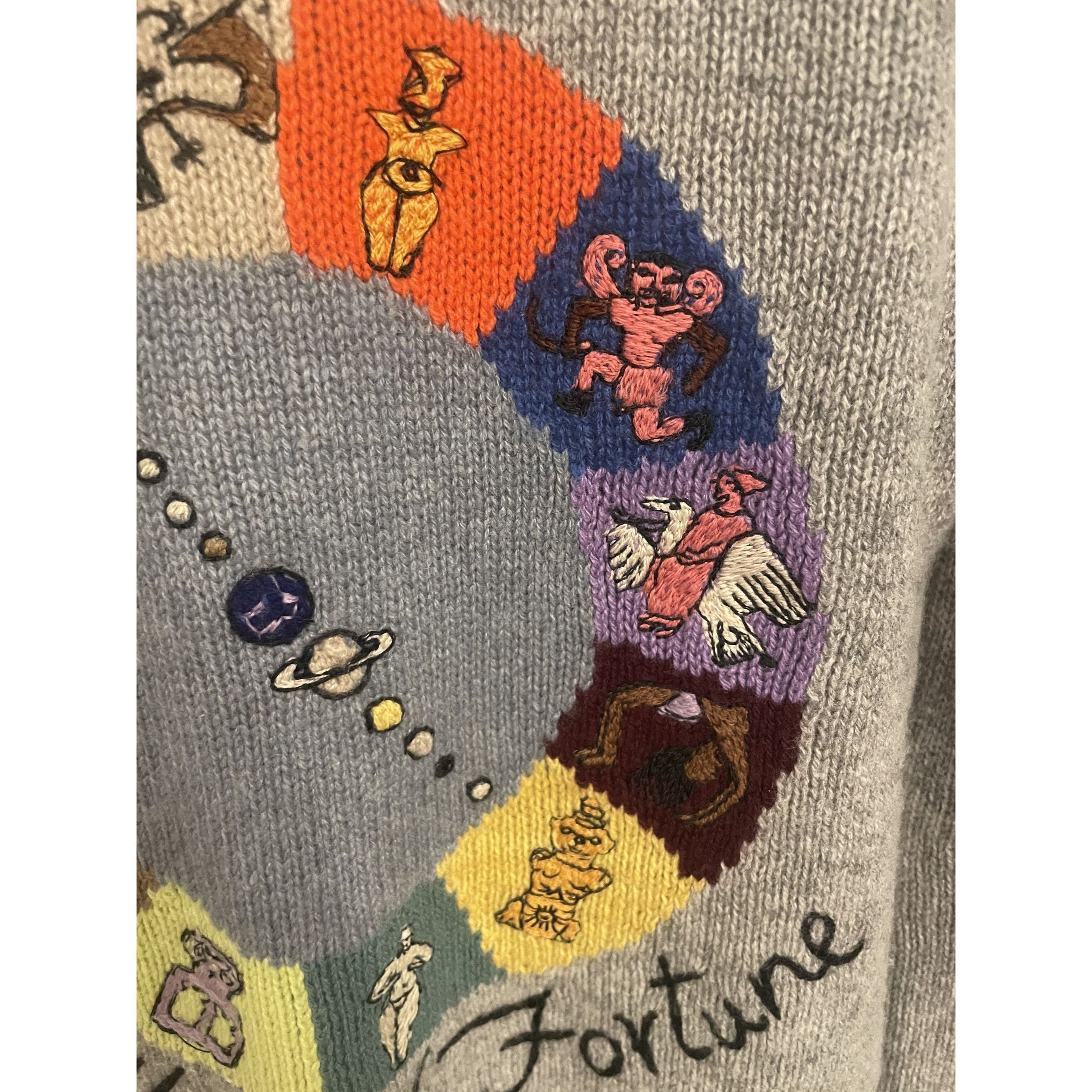 Dior Christian Dior Gray Wool Sweater With Wheel Of Fortune Embro Size XS / US 0-2 / IT 36-38 - 8 Thumbnail