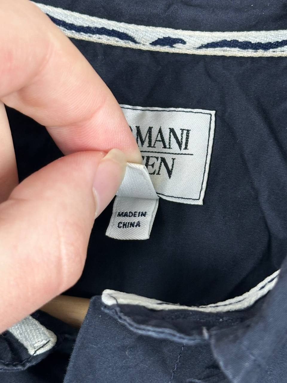Armani Armani Vintage Navy Big Logo Shirt Size US S / EU 44-46 / 1 - 5 Thumbnail