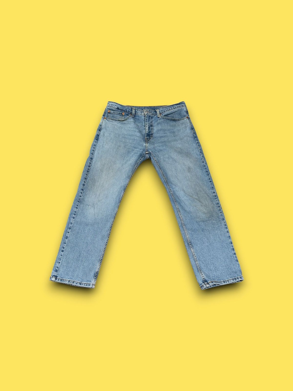 Levi's Levi's 505 Regular Fit Straight Leg Denim Blue Jeans 35x30 Size US 35 - 2 Thumbnail