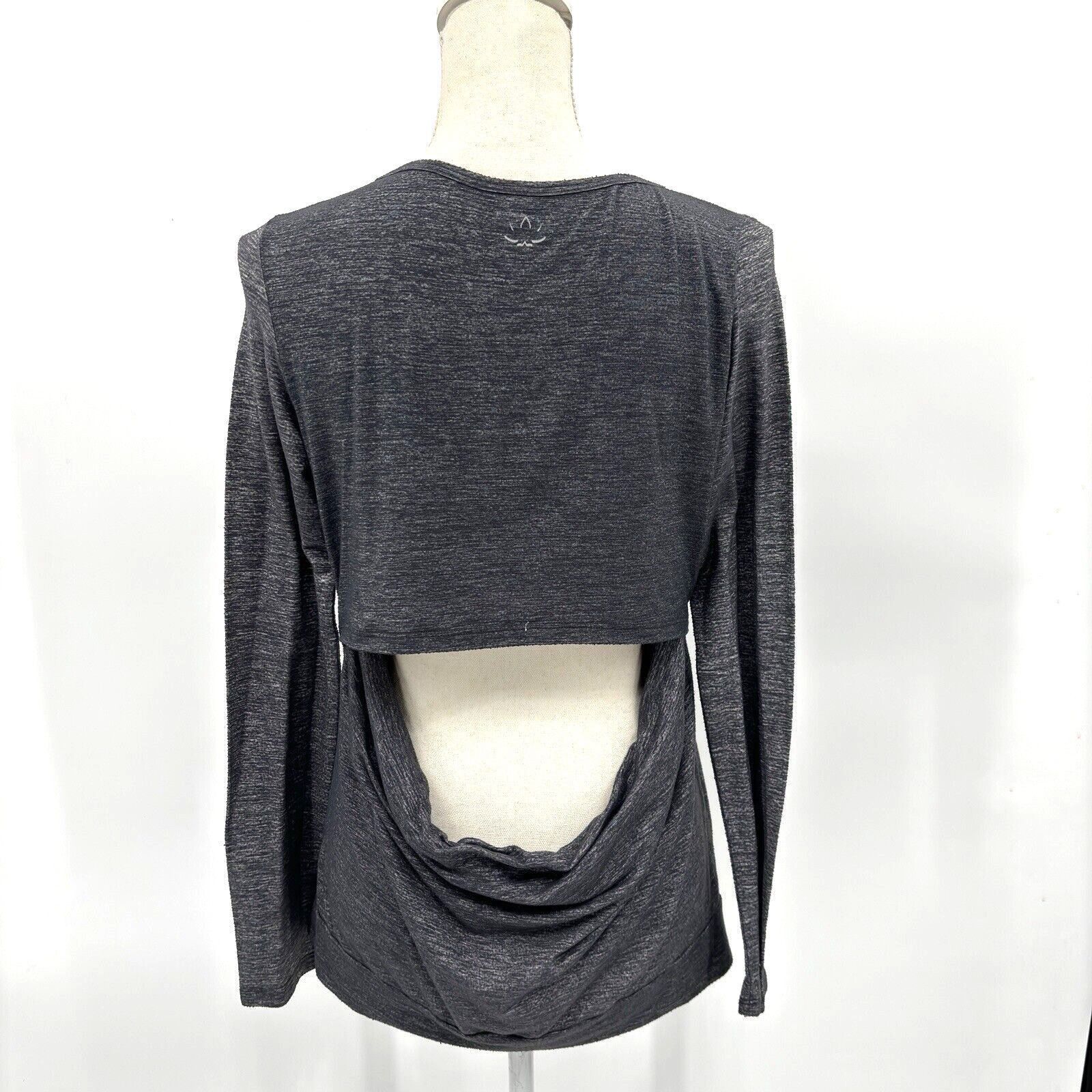 Other Beyond Yoga L Gray Open Back Long Sleeve Workout Top Activew Size L / US 10 / IT 46 - 3 Thumbnail