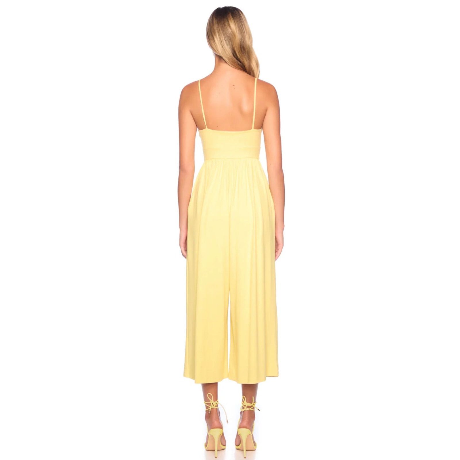 Susana Monaco $198 New Susana Monaco Slip Top Jumpsuit - Lemon Zest - S Size 27" / US 4 / IT 40 - 3 Thumbnail