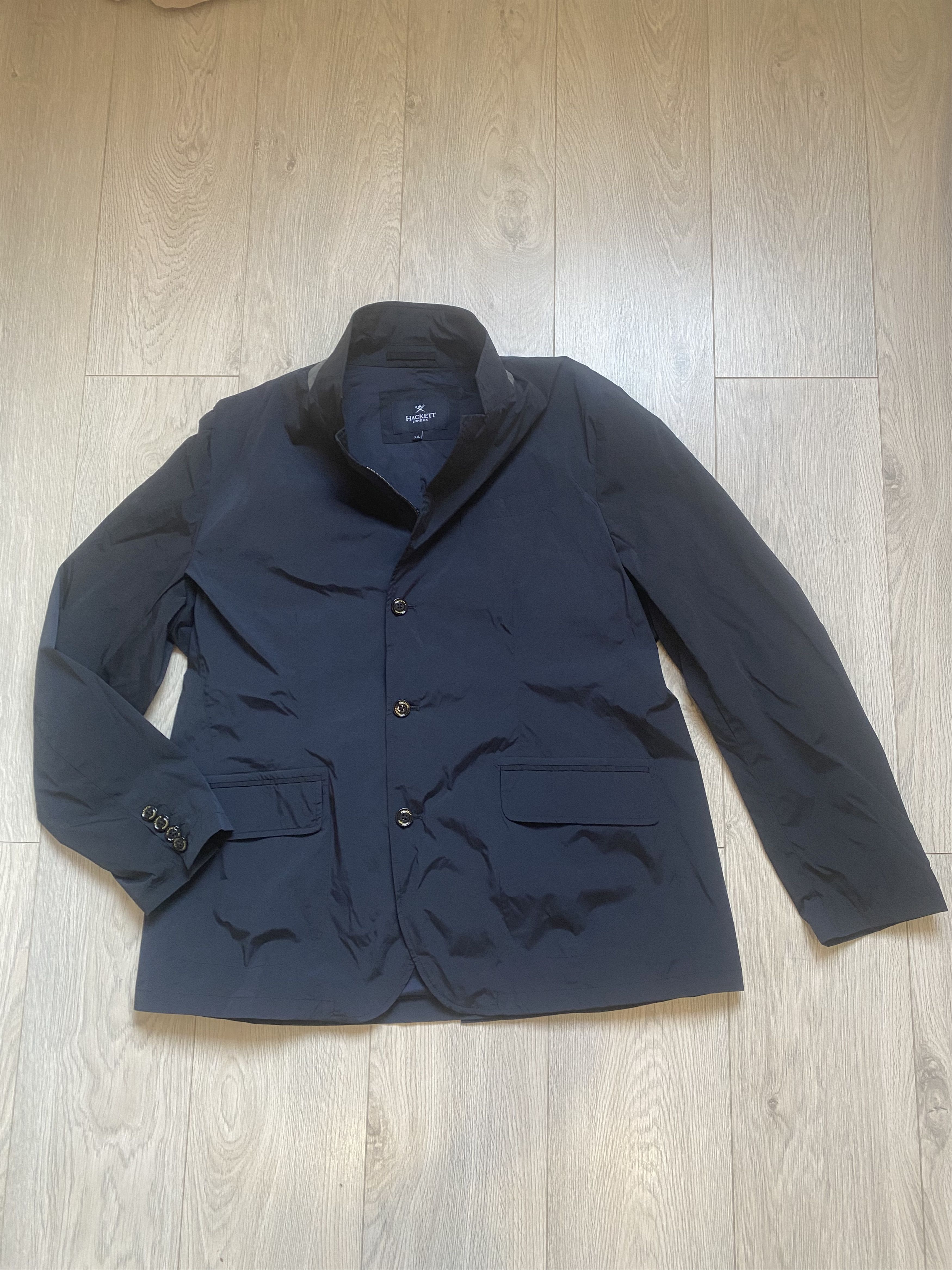 image of Hackett Light Nylon Jacket Size Xxl in Navy Blue, Men's