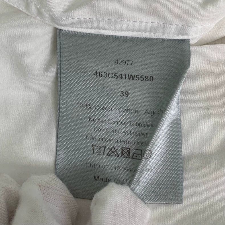 Dior Dior Size 39 White logo embroidered cotton long-sleeved shi Size US XXS / EU 40 - 7 Thumbnail