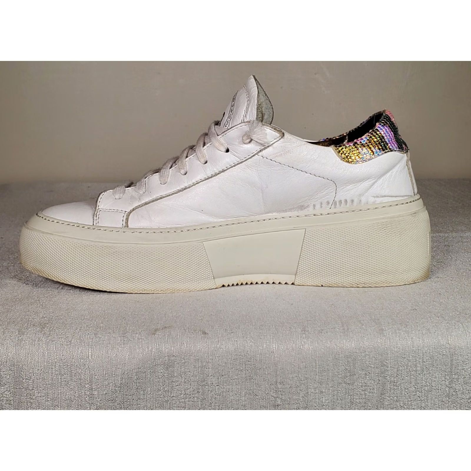P448 P448 Sneakers Womens White Louise Rainbow Snake Embossed Logo Platform Women Size US 10 / IT 40 - 3 Thumbnail