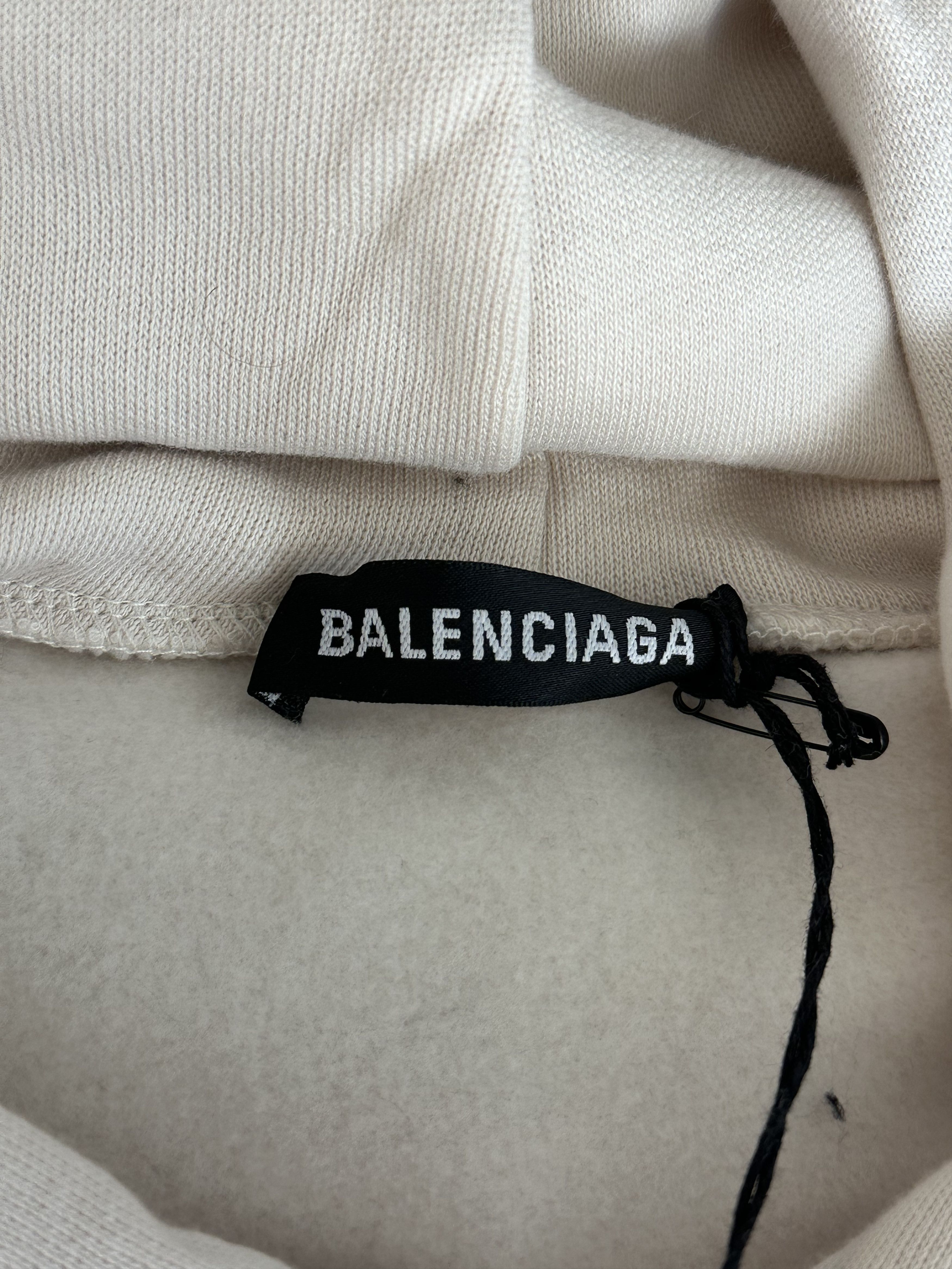 Balenciaga Balenciaga Beige & Blue Logo Hoodie Size US L / EU 52-54 / 3 - 3 Thumbnail