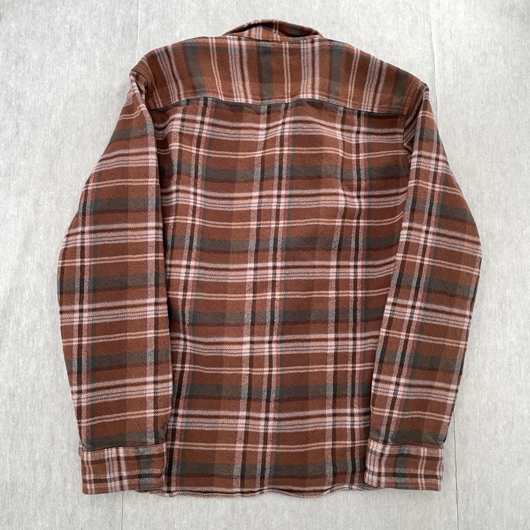 Madewell Madewell Button-Up Flannel Cotton Brown Plaid Easy Fit Mens L Pocket Shirt Size US L / EU 52-54 / 3 - 3 Thumbnail