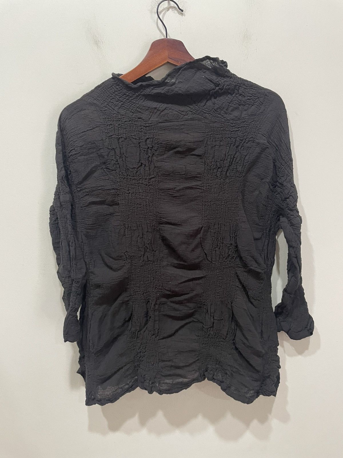 Issey Miyake Plantation Black Blouse Size M / US 6-8 / IT 42-44 - 2 Thumbnail
