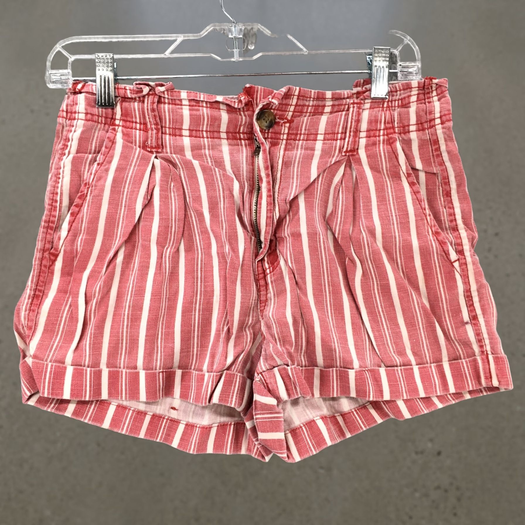 American Eagle Outfitters American Eagle Outfitters Shorts Womens 4 Red Stripe Linen Blend Cuffed Hem Bermuda Summer Casual Womens 4 Red Stripe Linen Blend Cuffed Hem Size 27" / US 4 / IT 40 - 1 Thumbnail