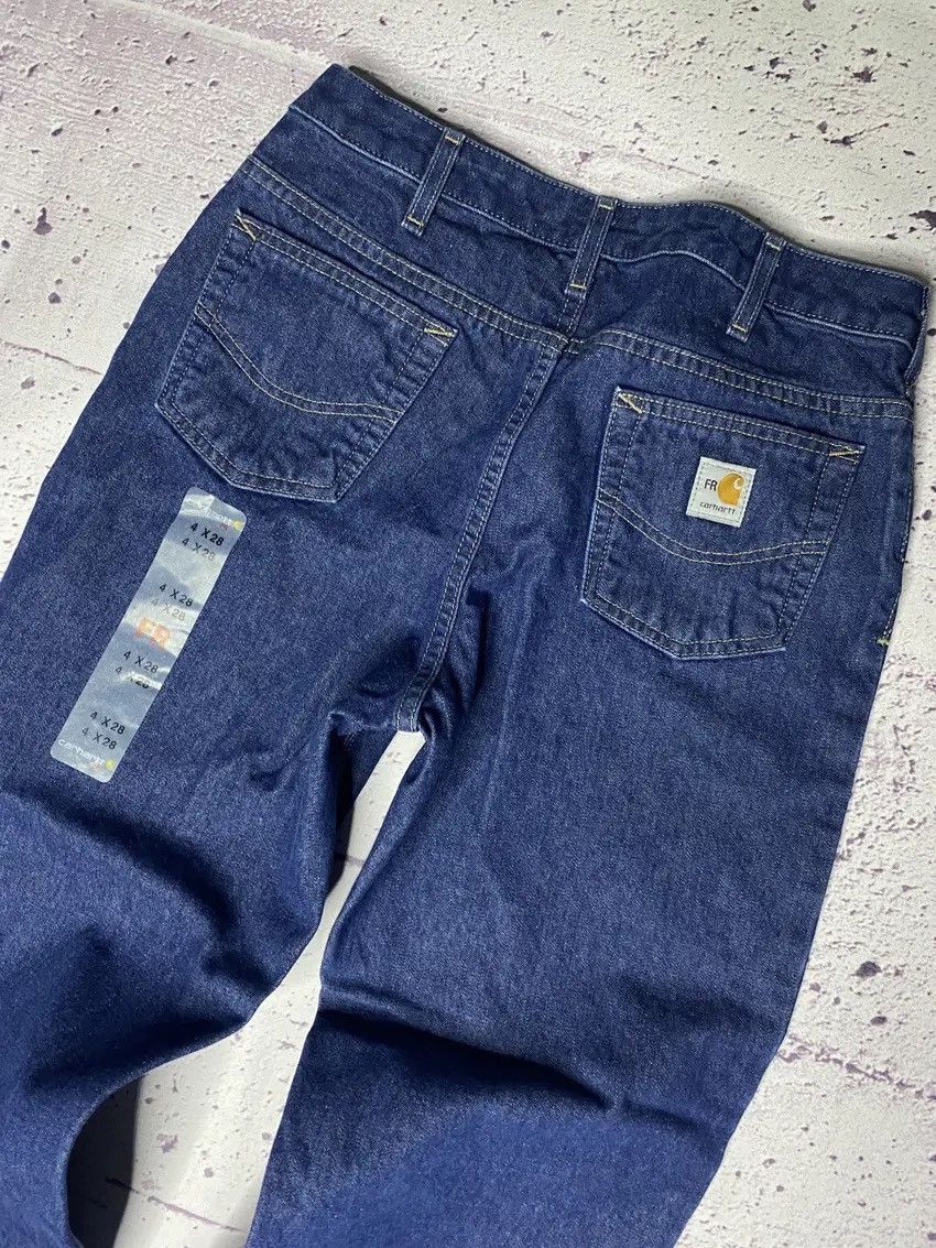 Carhartt Women’s Y2K Carhartt FR Thrashed Denim Carpenter Jeans Size 28" / US 6 / IT 42 - 2 Thumbnail