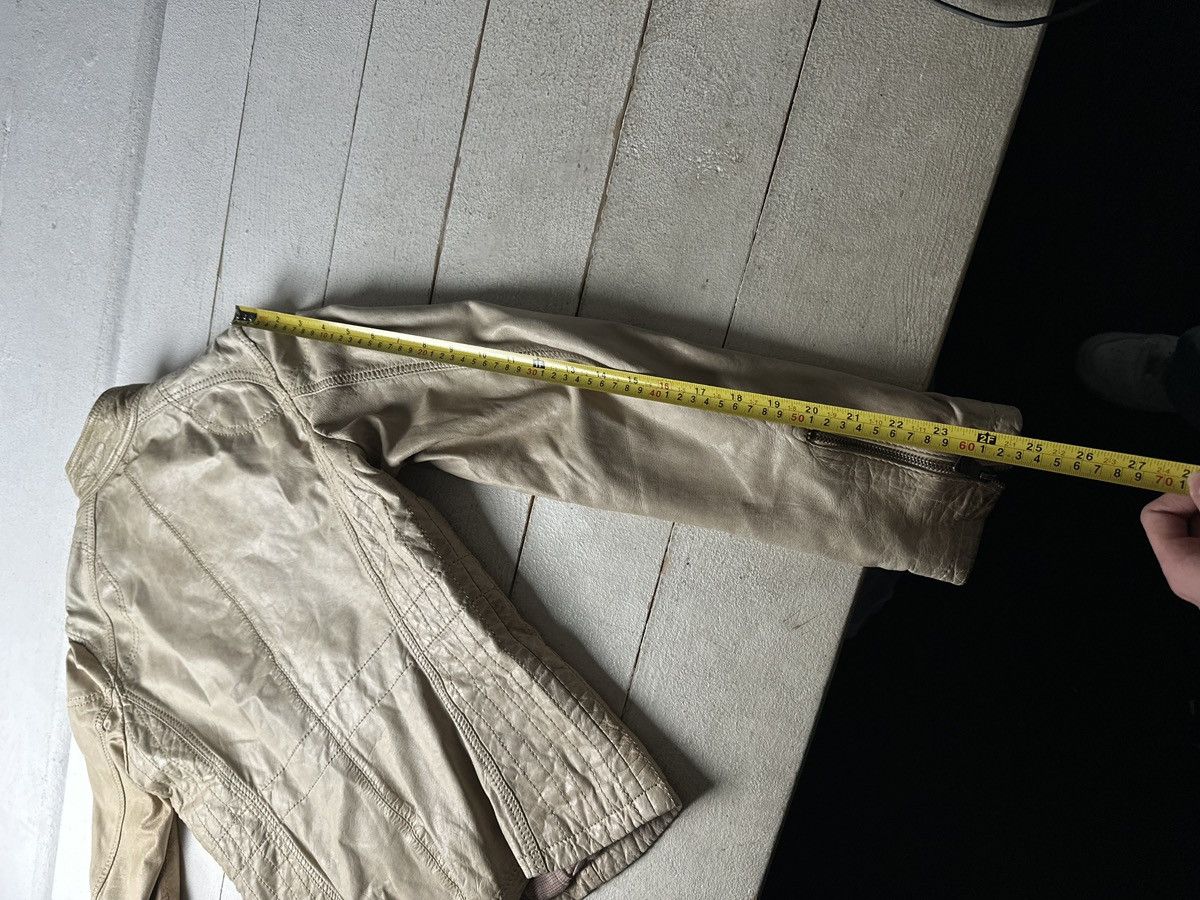 Other 🚨Y2K RICK OWENS TYPE DIRTY SLIM FIT ZIP LEATHER JACKET Size L / US 10 / IT 46 - 21 Thumbnail